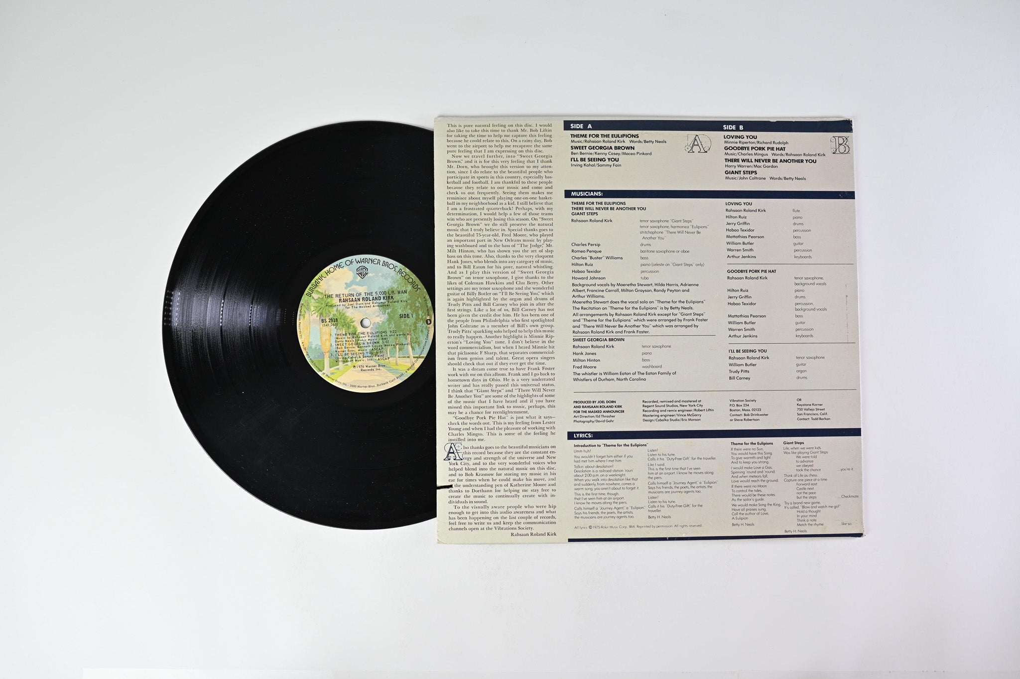 Rahsaan Roland Kirk  - The Return Of The 5000 Lb Man on Warner Bros. Records