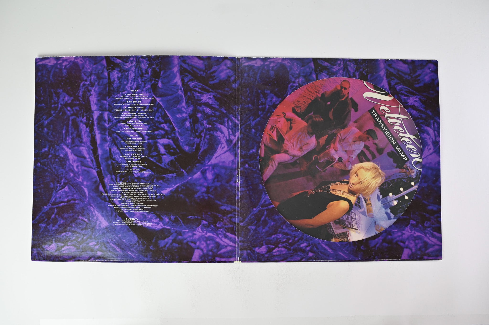 Transvision Vamp - Velveteen on MCA Records - Picture Disc