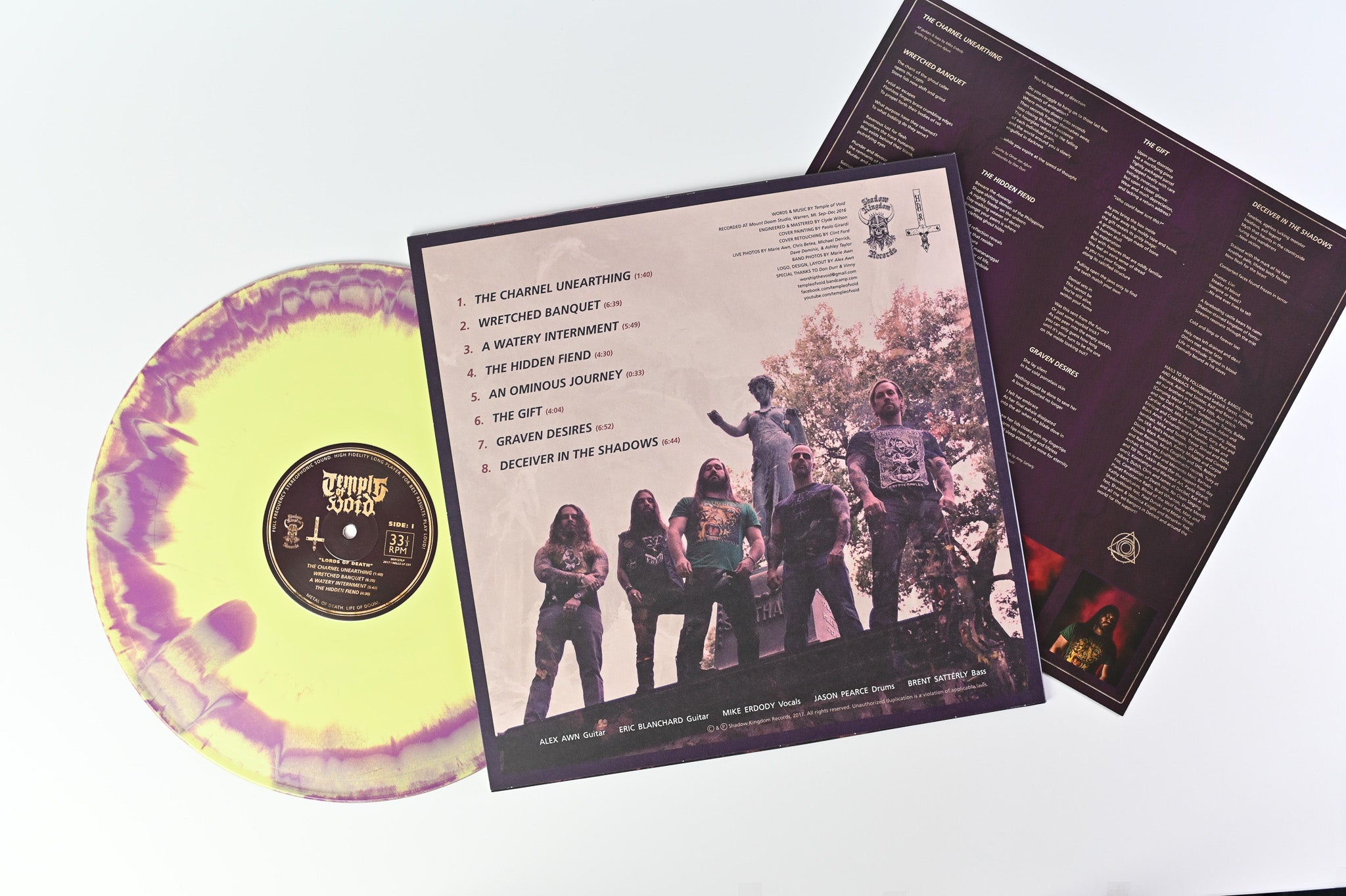 Temple Of Void - Lords Of Death on Hells Headbangers Purple/Yellow Swirl Vinyl