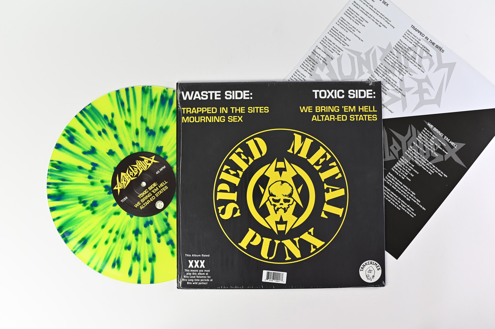 Municipal Waste - Toxic Waste on Tankcrimes Yellow With Blue Splatter Reissue