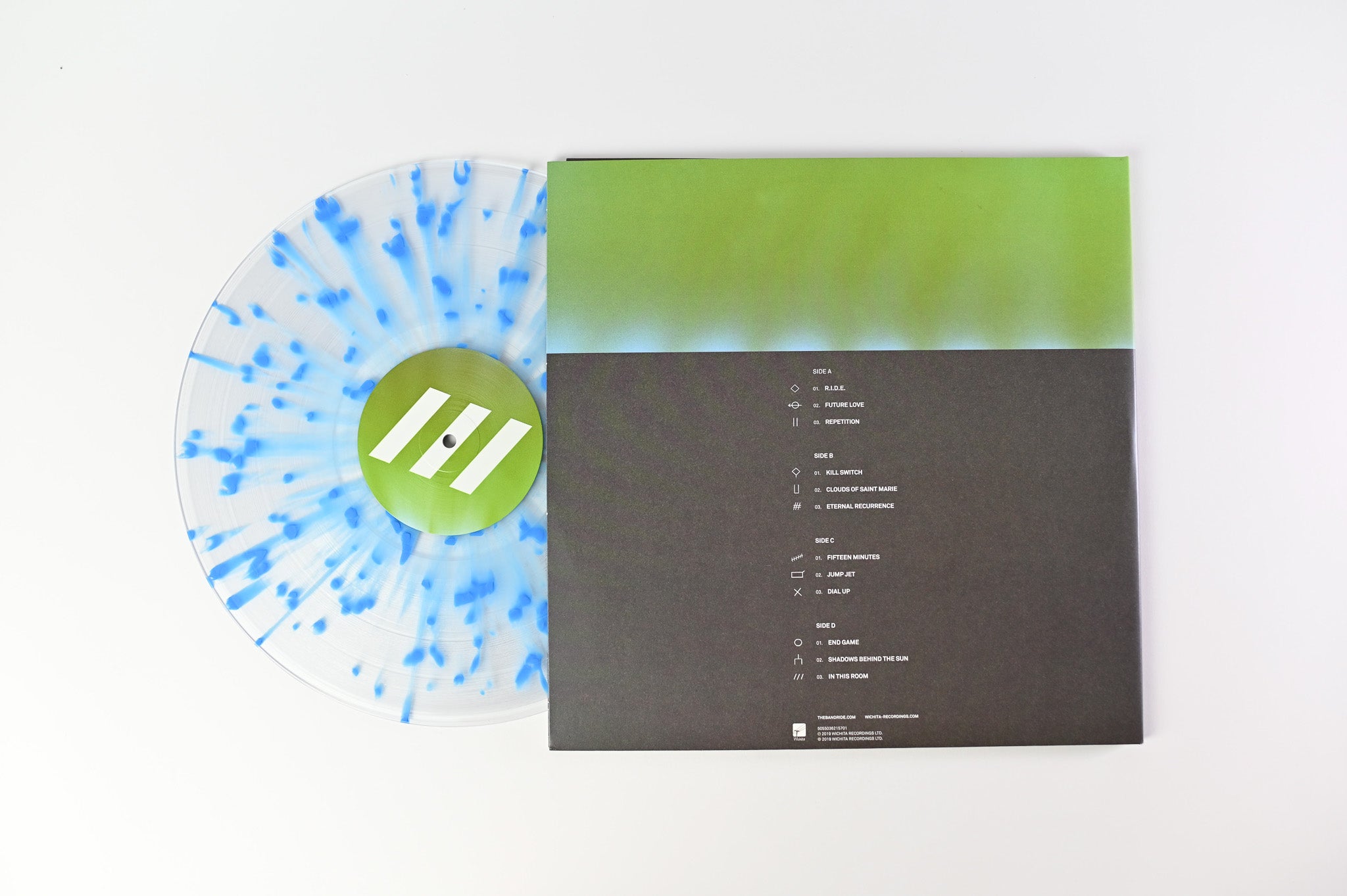 Ride - This Is Not A Safe Place on Wichita Ltd Embossed Green & Blue Splatter