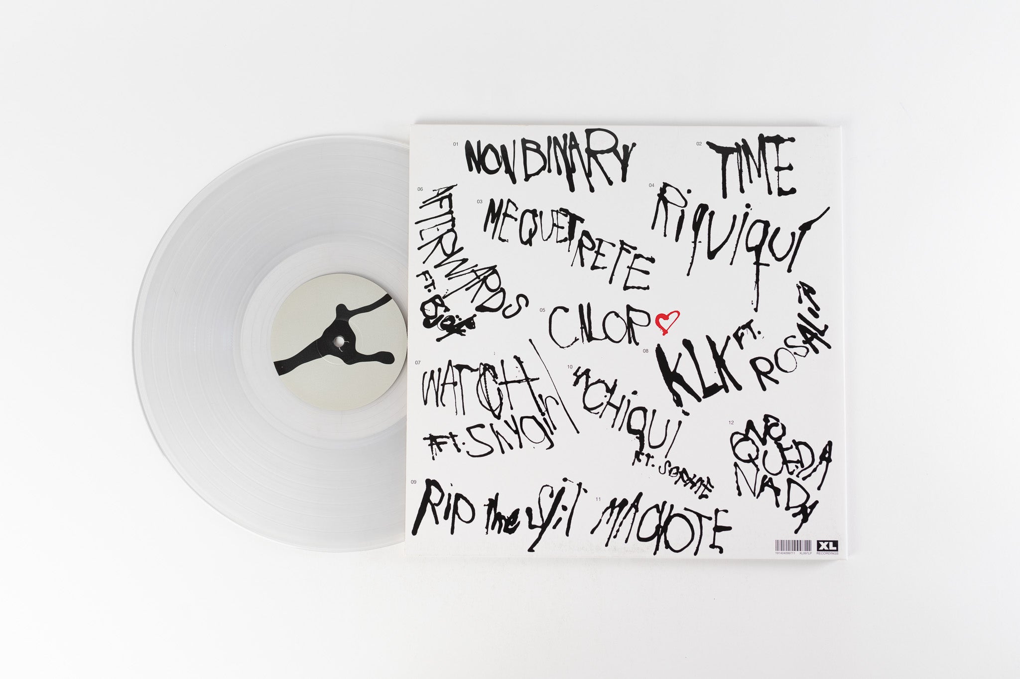 Arca - Kick I on XL Recordings Ltd Clear Vinyl