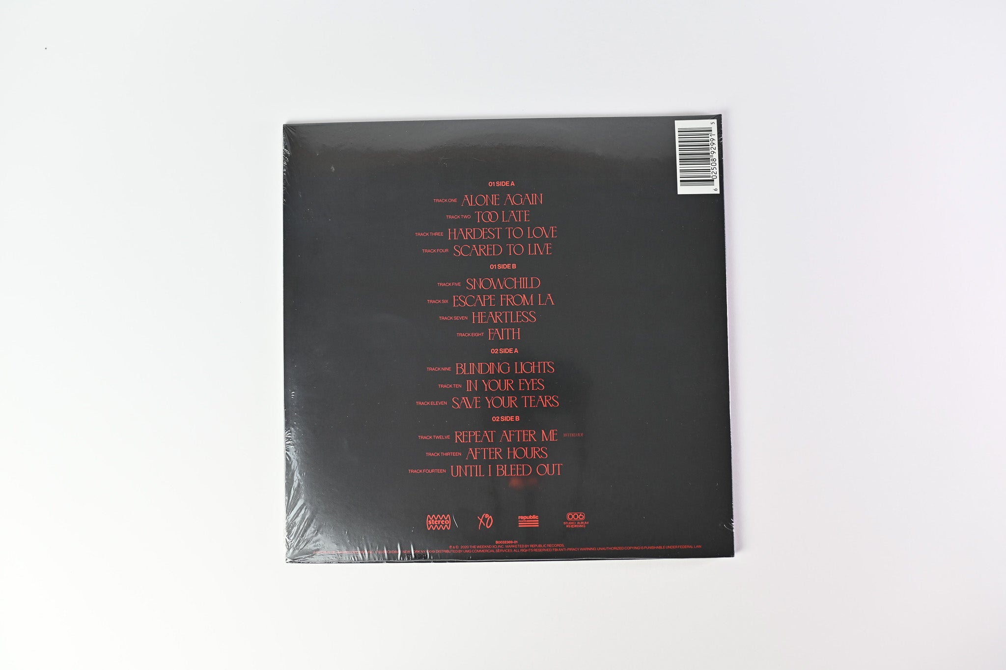 The Weeknd - After Hours on Republic Ltd Red w/Black Splatter Sealed