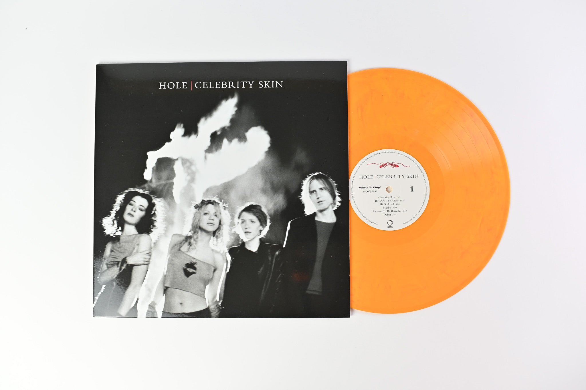 Hole - Celebrity Skin on Geffen Ltd Yellow / Red Flamed Reissue