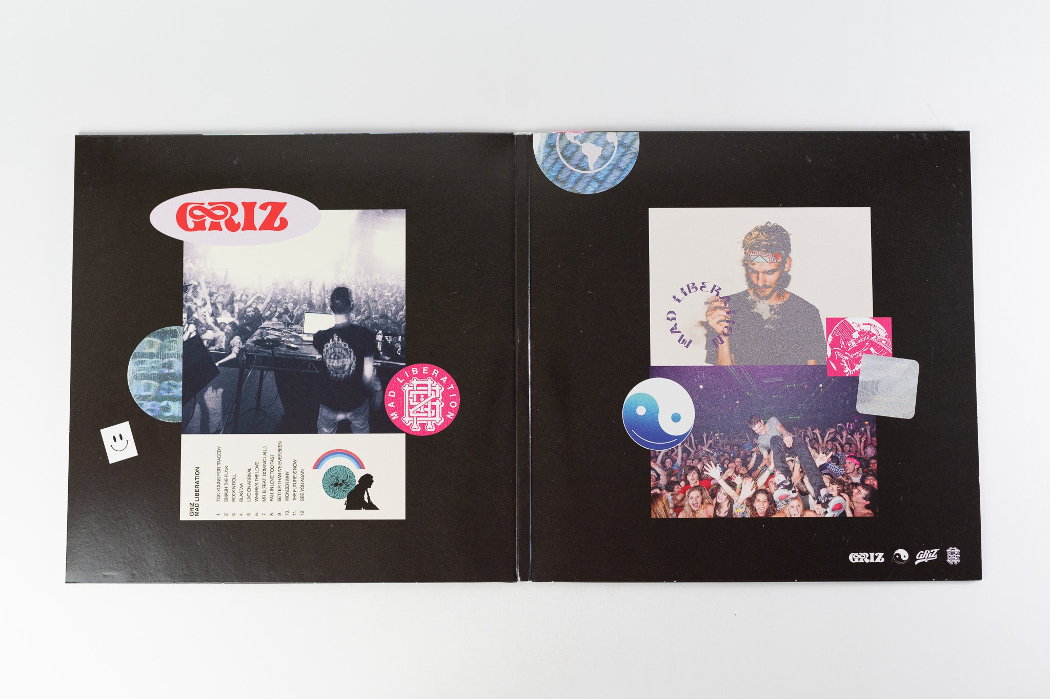 GRiZ - Mad Liberation on Diggers Factory Red & Clear Cloud/Blue & White Marble Vinyl