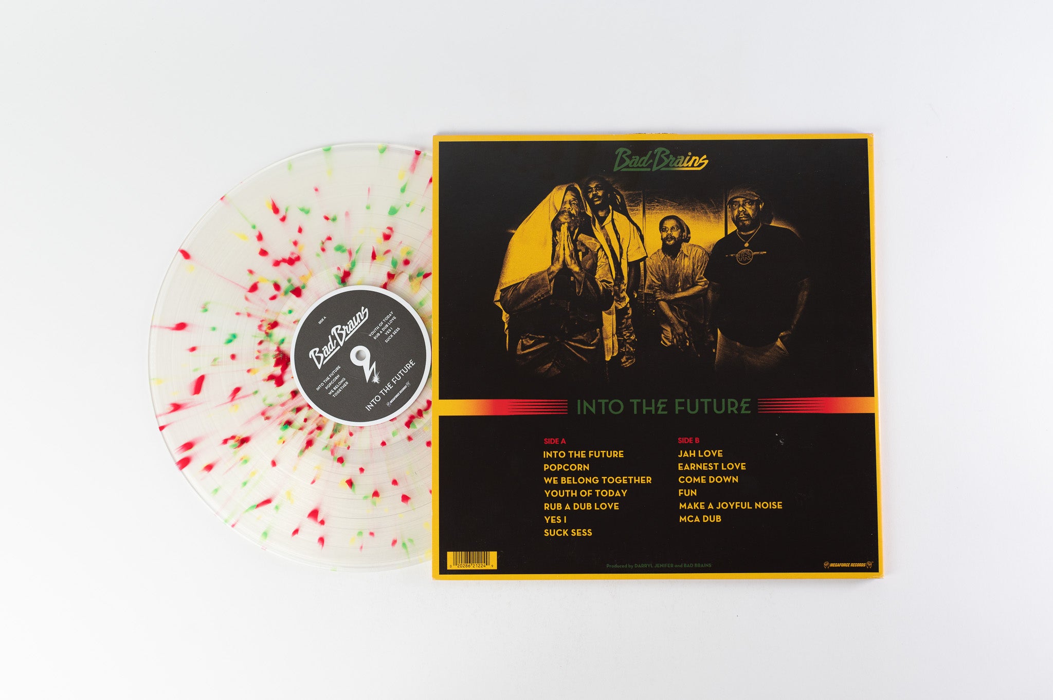 Bad Brains - Into The Future on Megaforce Records Clear w/Red, Gold & Green Splatter Vinyl