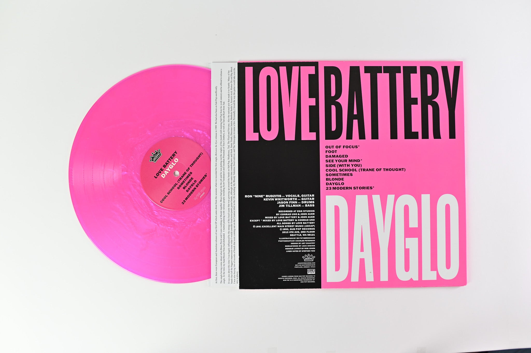 Love Battery - Dayglo on Jackpot Ltd Neon Pink Reissue