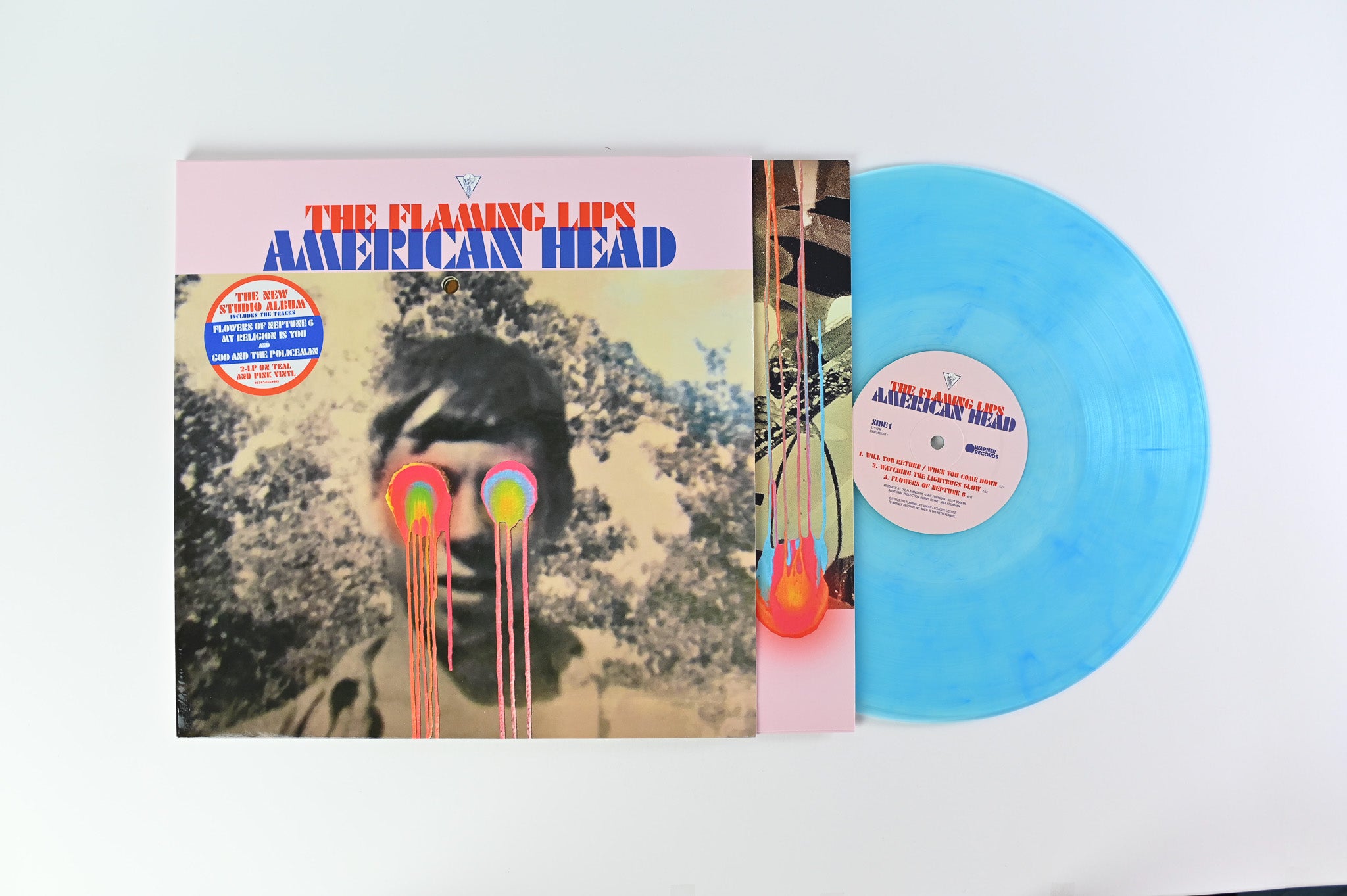 The Flaming Lips - American Head on Warner Ltd Teal and Pink Vinyl
