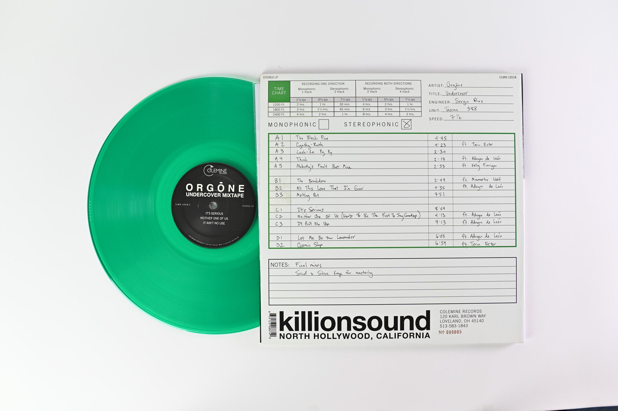 Orgone - Undercover Mixtape on Colemine Ltd Numbered Green Vinyl