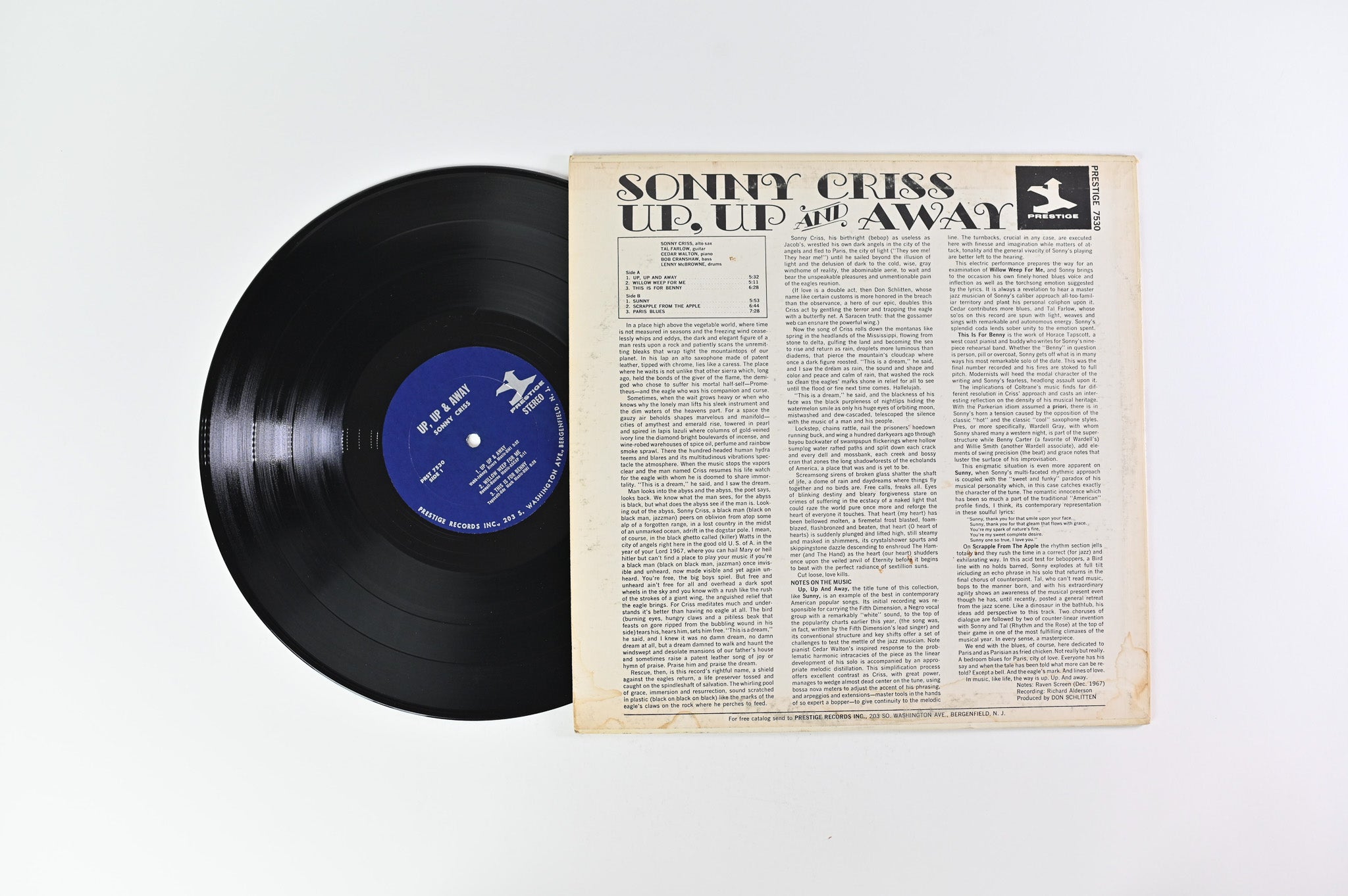Sonny Criss - Up, Up And Away on Prestige Stereo