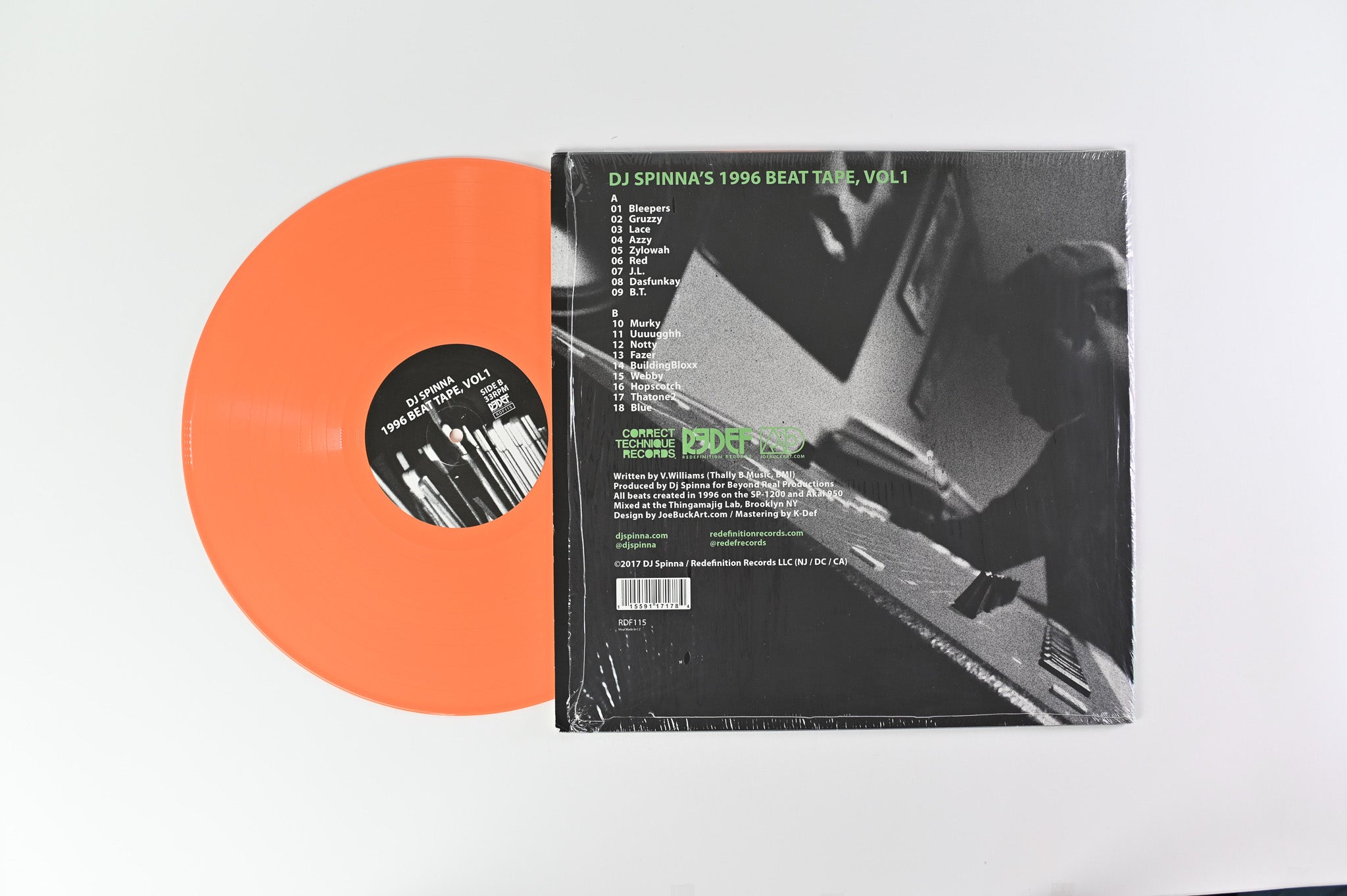 DJ Spinna - 1996 Beat Tape, Vol 1 on Redefinition Ltd Orange Vinyl