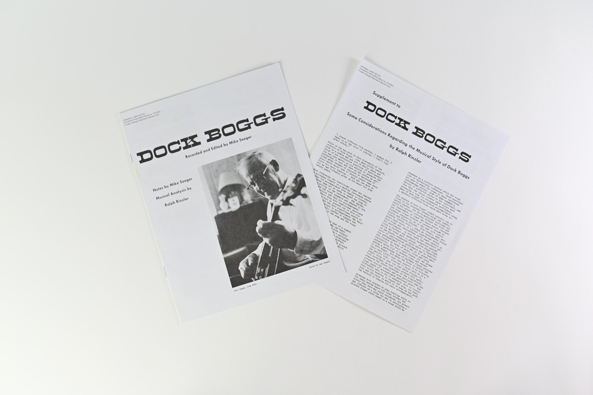 Dock Boggs - Legendary Singer & Banjo Player Reissue on Smithsonian Fo