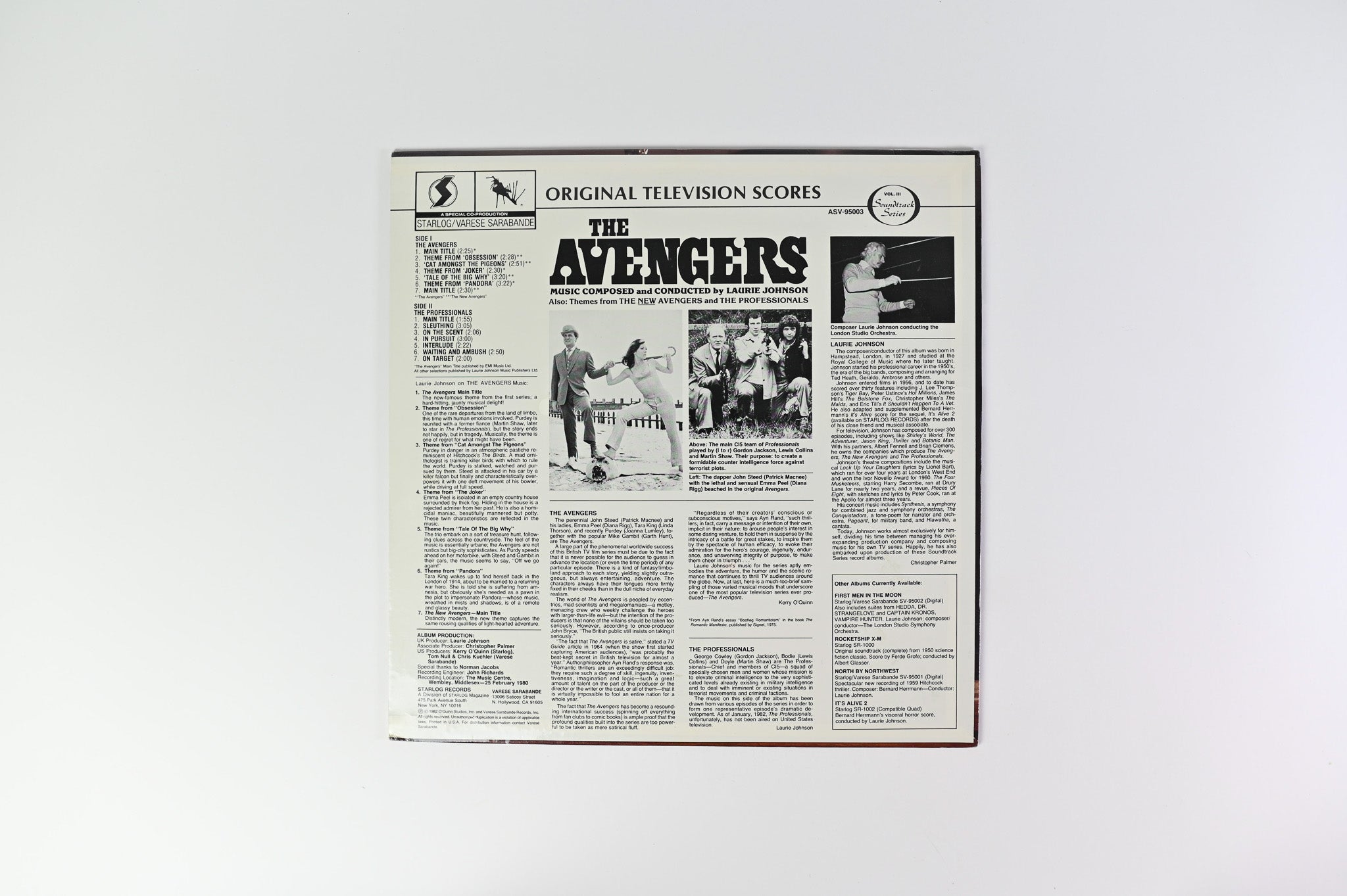 Laurie Johnson - Original Television Scores: The Avengers on Starlog Varese Sarabande Sealed