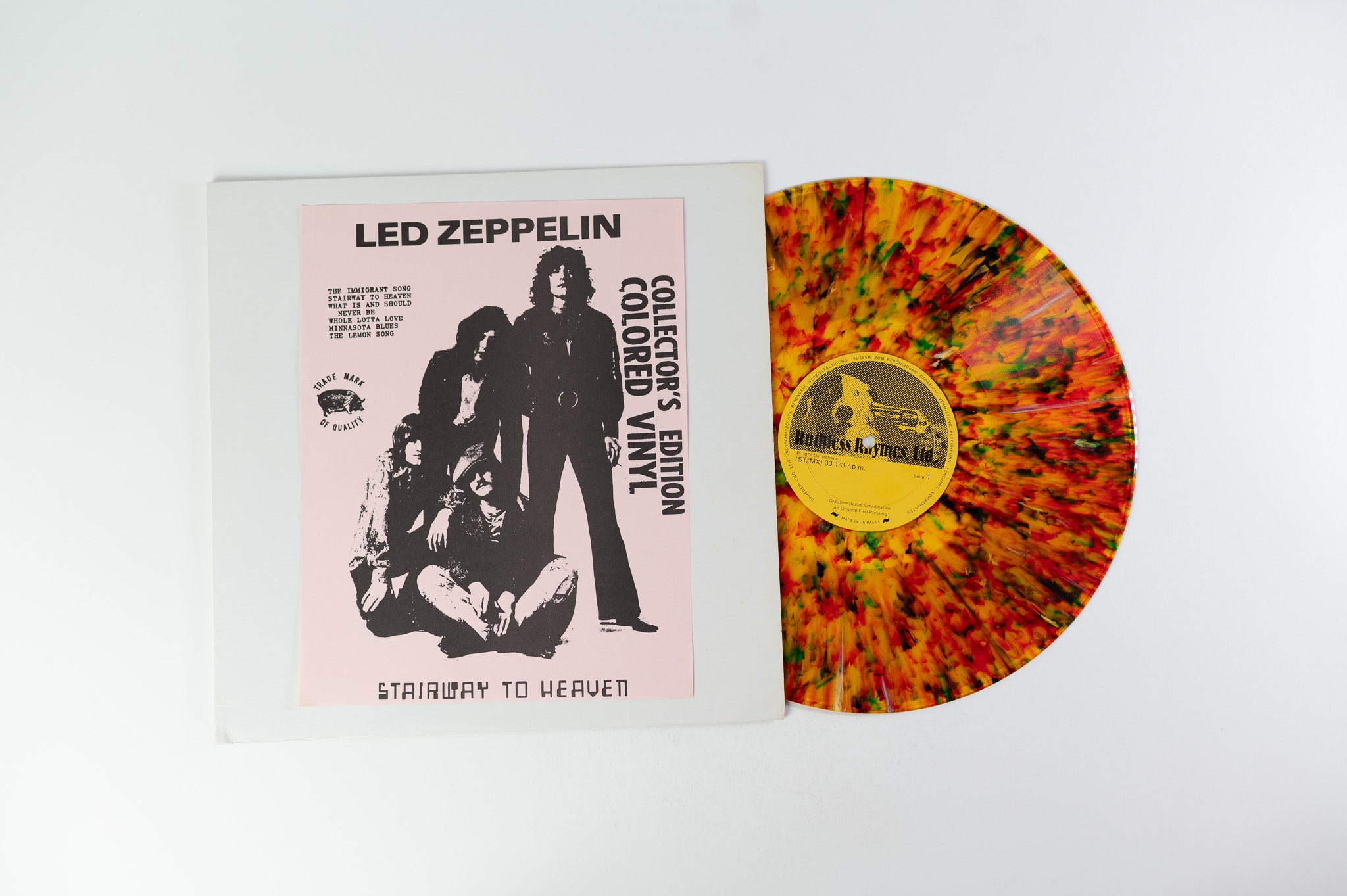 Led Zeppelin - Stairway To Heaven Rare Multicolor Splatter Vinyl Unofficial Pressing