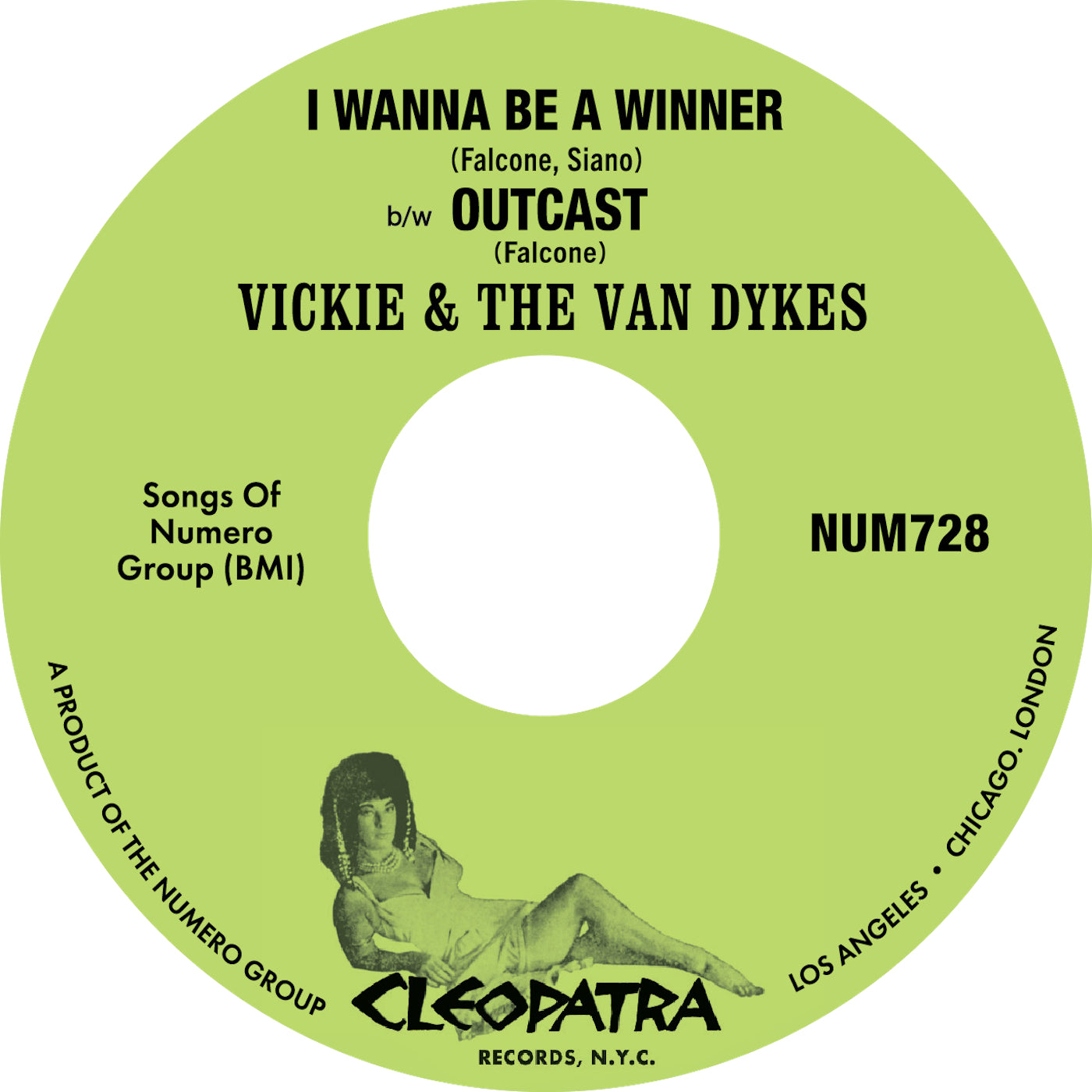 Vickie & The Van Dykes - I Wanna Be a Winner b/w Outcast [Peach & White Marble Vinyl] [7"]