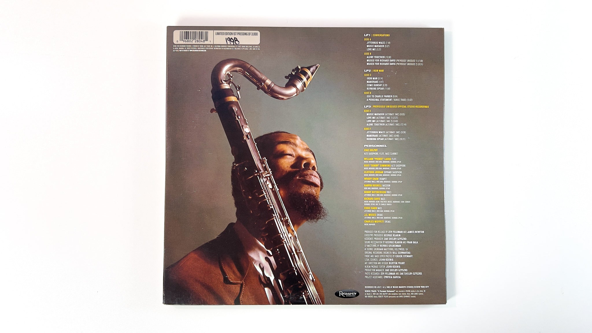 Eric Dolphy - Musical Prophet (The Expanded 1963 New York Studio Sessions) on Resonance RSD BF 2018 Ltd Numbered Deluxe Edition