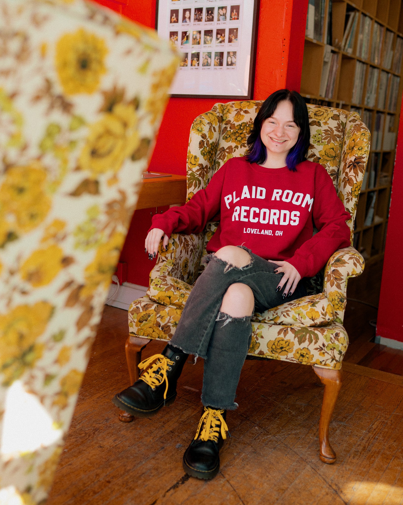 Plaid Room Goes To College Sweatshirt - Red