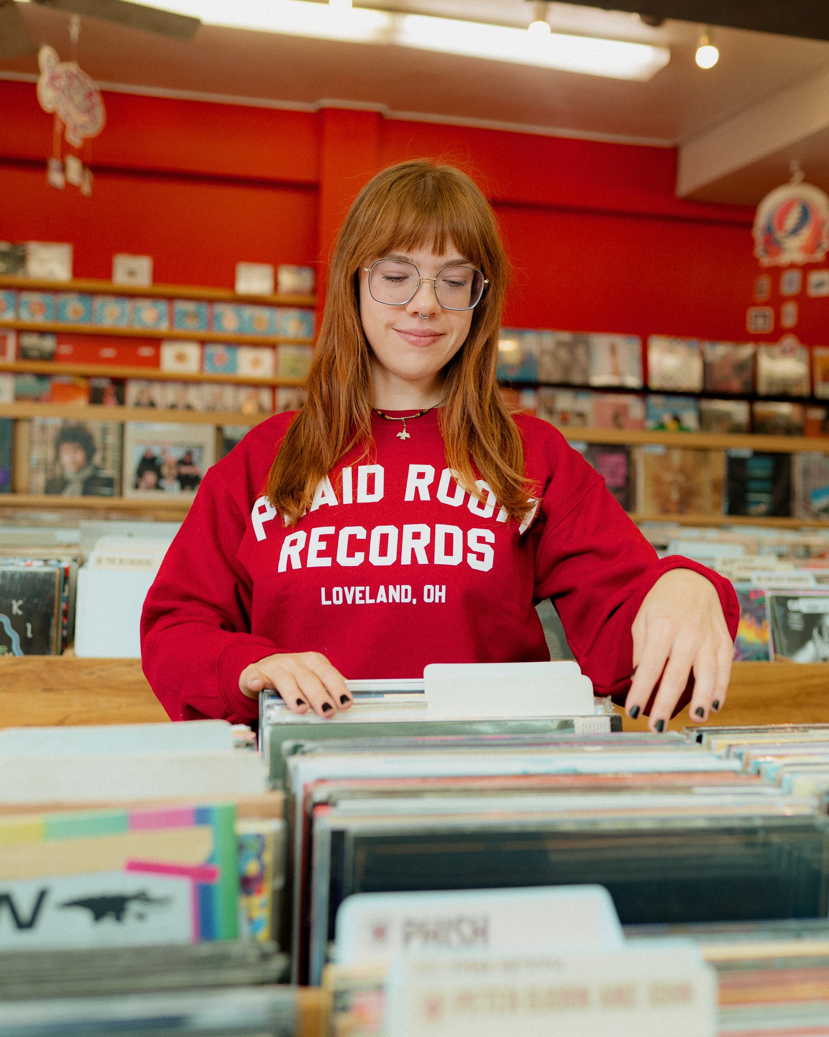 Plaid Room Goes To College Sweatshirt - Red