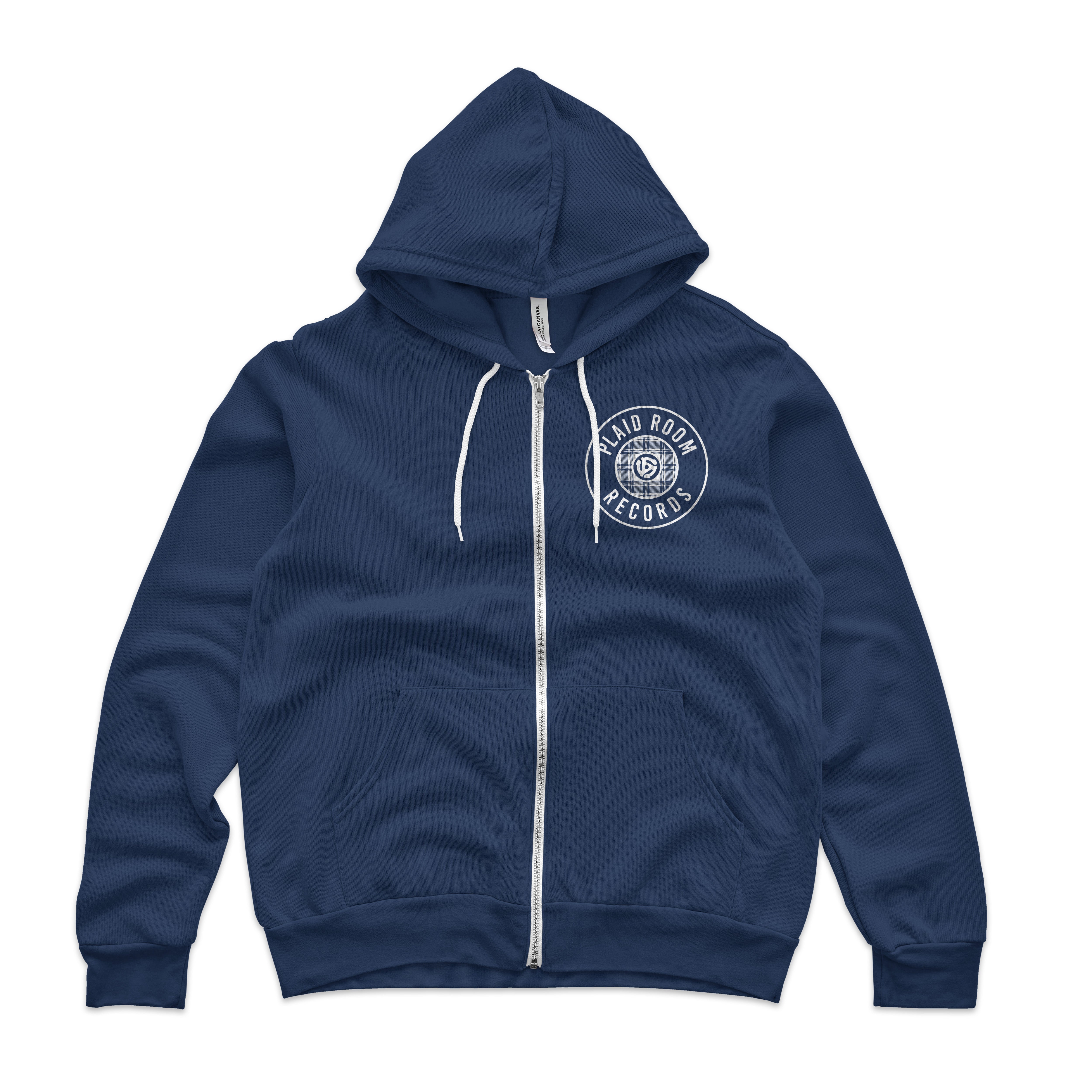 Plaid Room Zip-Up Hoodie - Navy