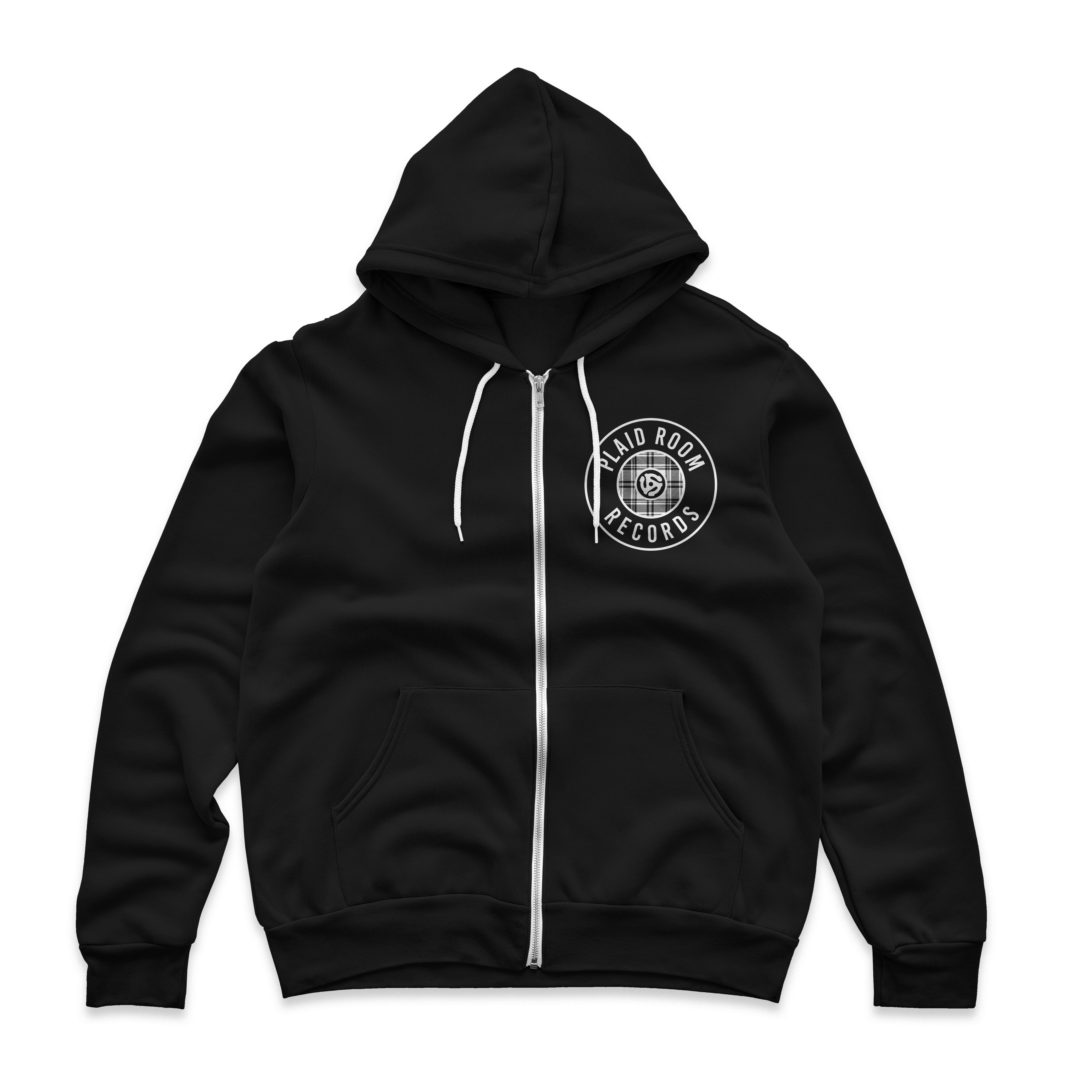 Plaid Room Zip-Up Hoodie - Black