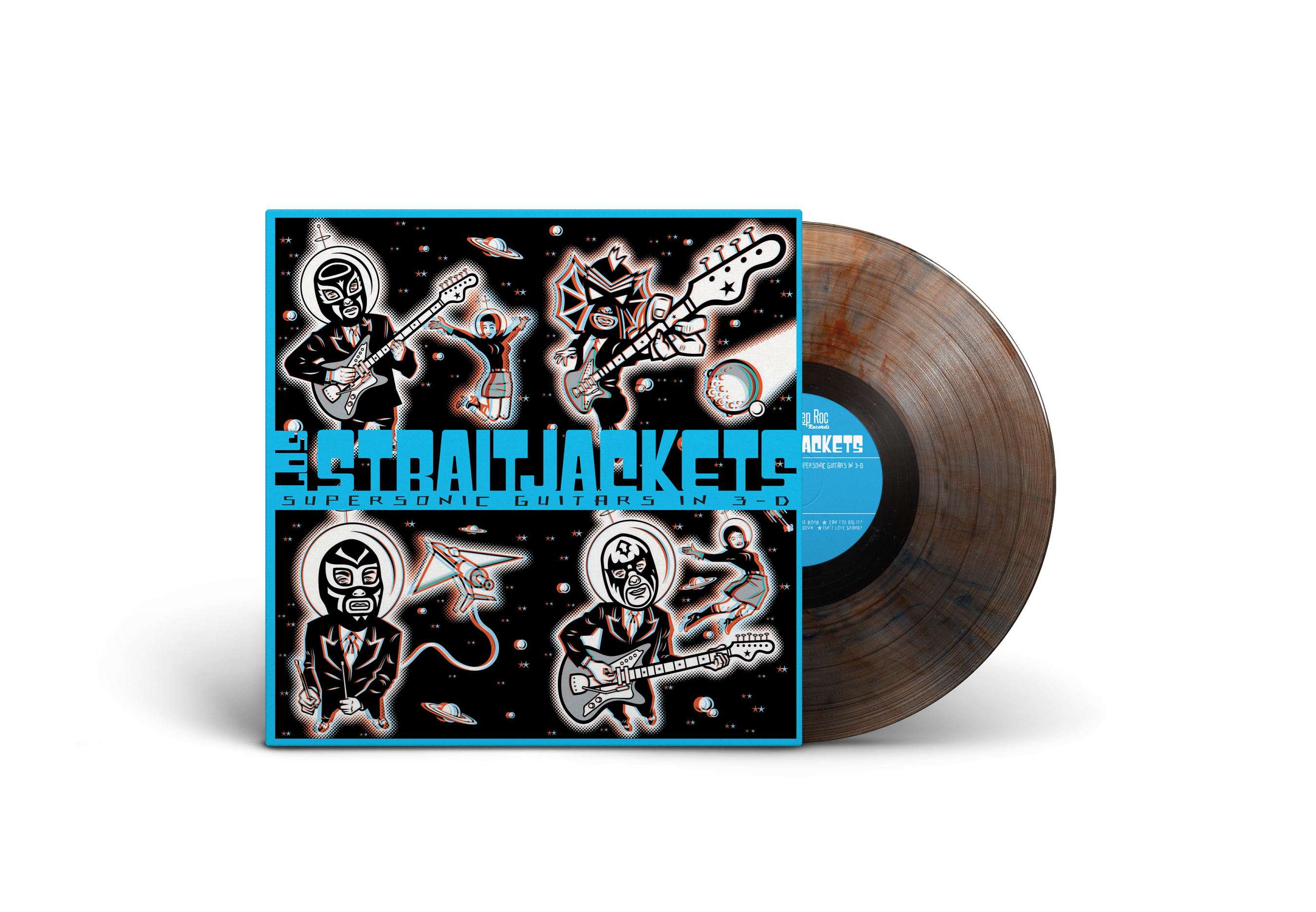 Los Straitjackets - Supersonic Guitars In 3-D [Translucent Red & Blue Vinyl]