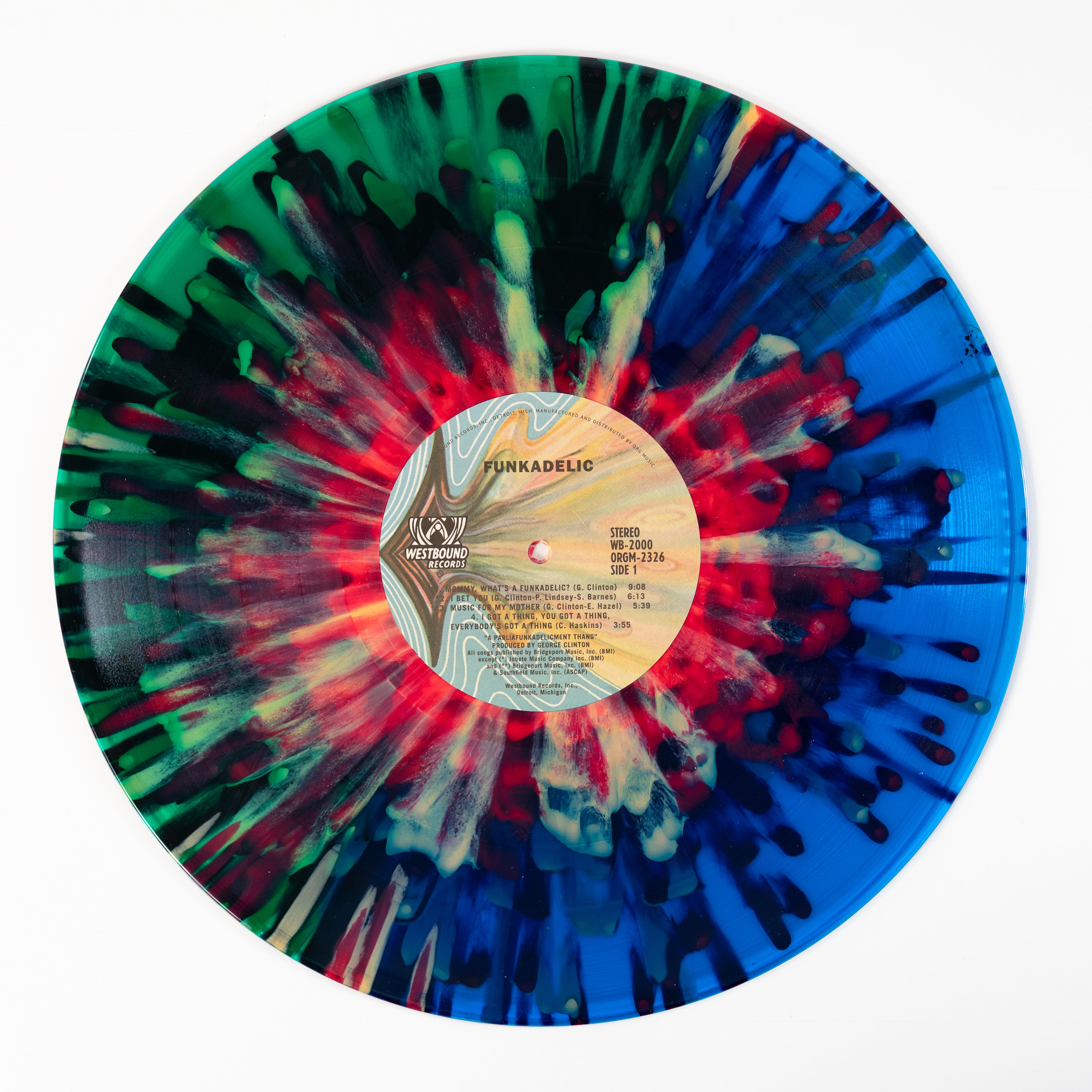 Funkadelic - Funkadelic [Plaid Room & Seasick Exclusive] [Half Green / Half Blue w/ Red & Orange Splatter]