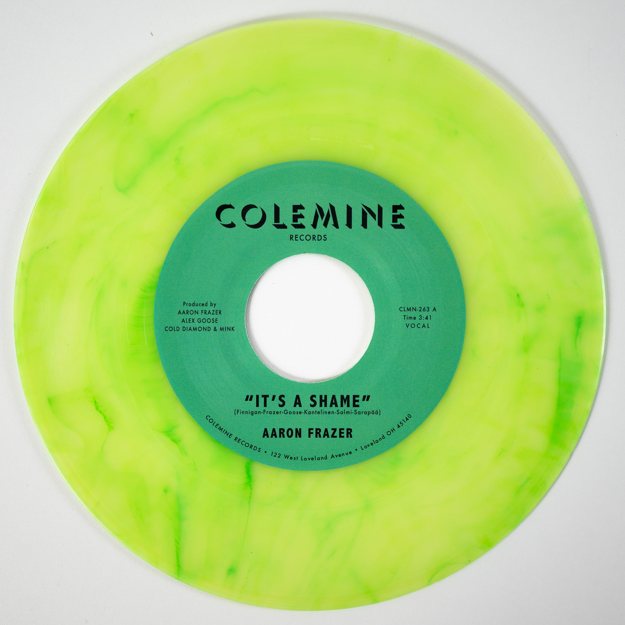 Aaron Frazer - It's A Shame / The Fool [Natural w/ Opaque Green Swirl 7"]