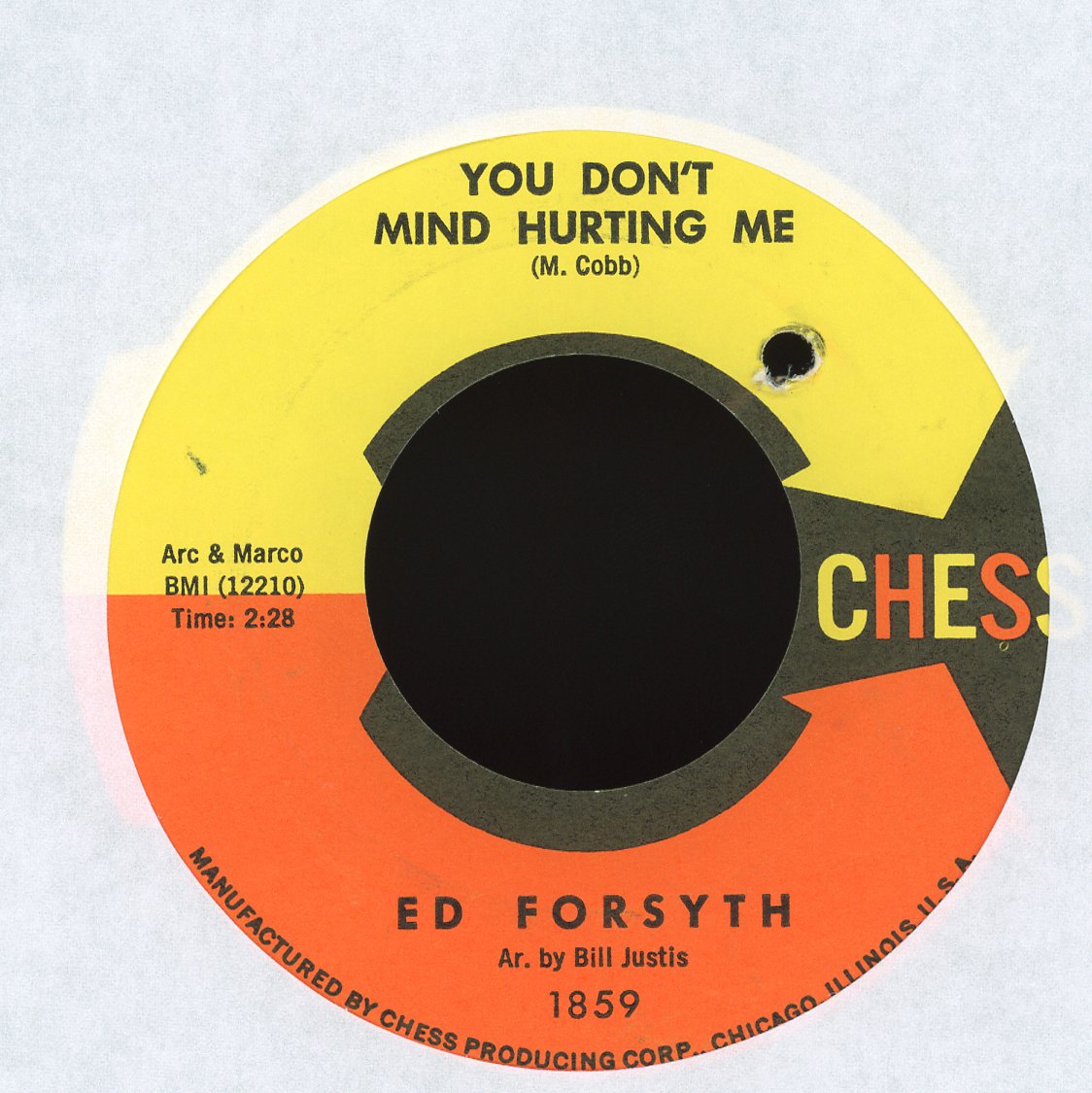 Ed Forsyth - Making Up / You Don't Mind Hurting Me on Chess R&B 45