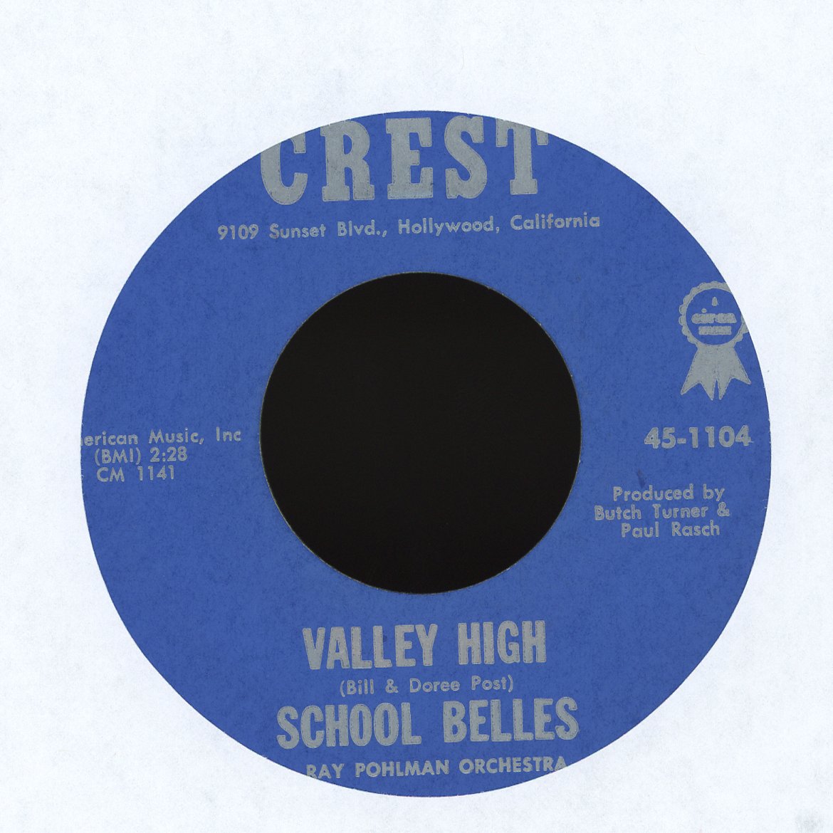 The School Belles - Don't Believe Him / Valley High on Crest Girl Grop Doo Wop 45