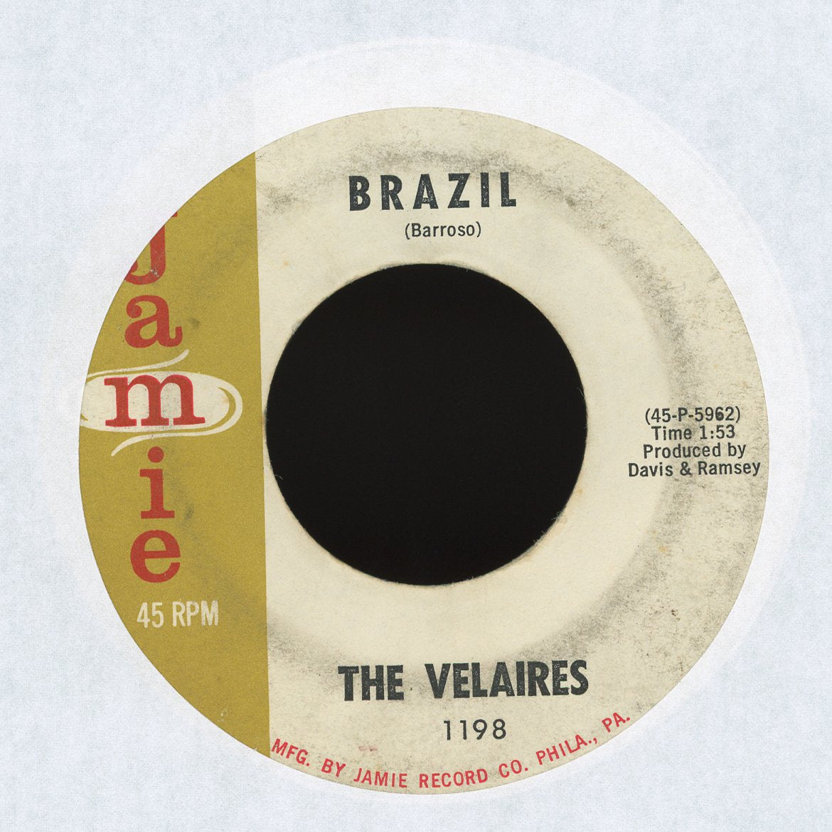 The Velaires - Roll Over Beethoven / Brazil on Jamie Rock & Roll 45