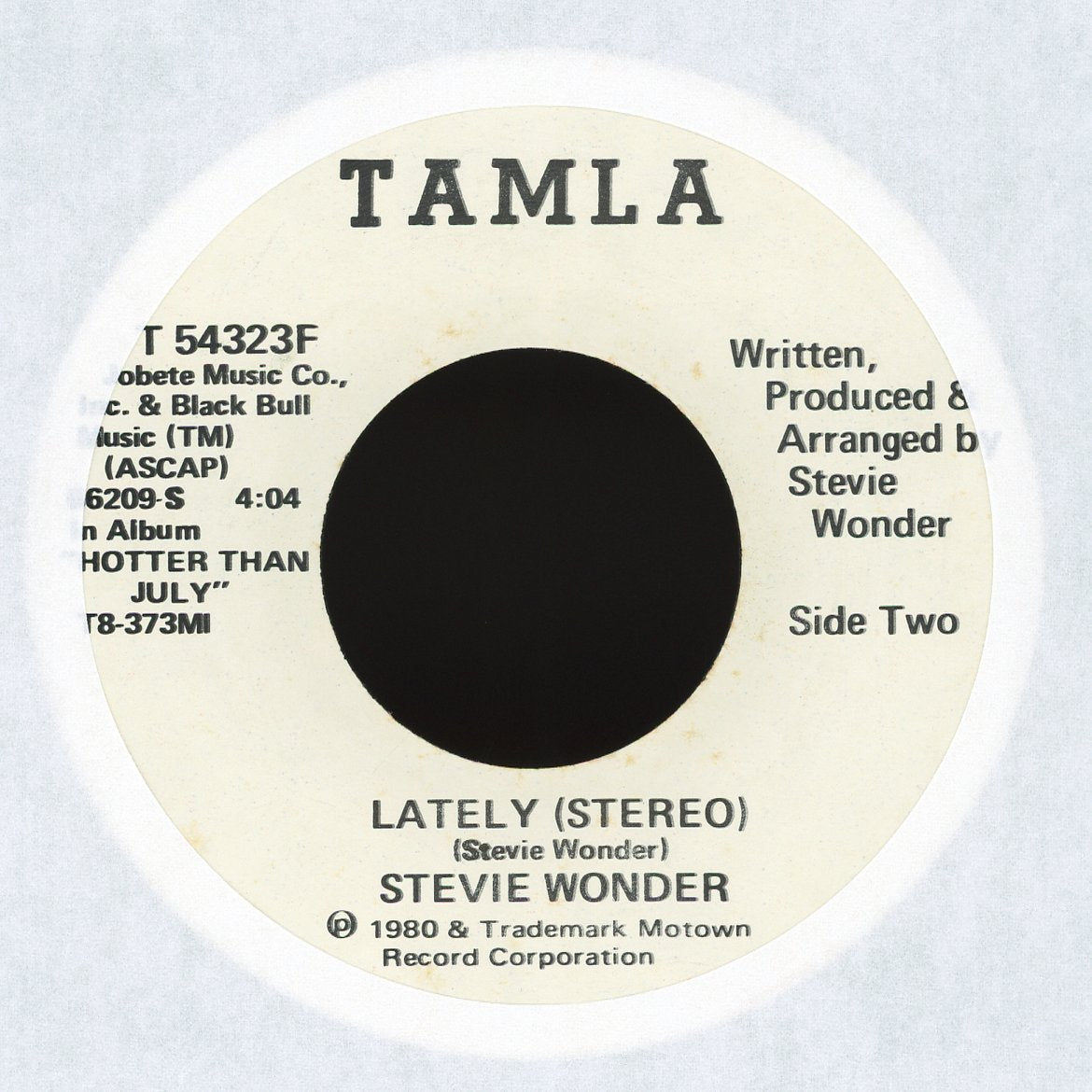 Stevie Wonder - Lately on Tamla Promo Soul 45