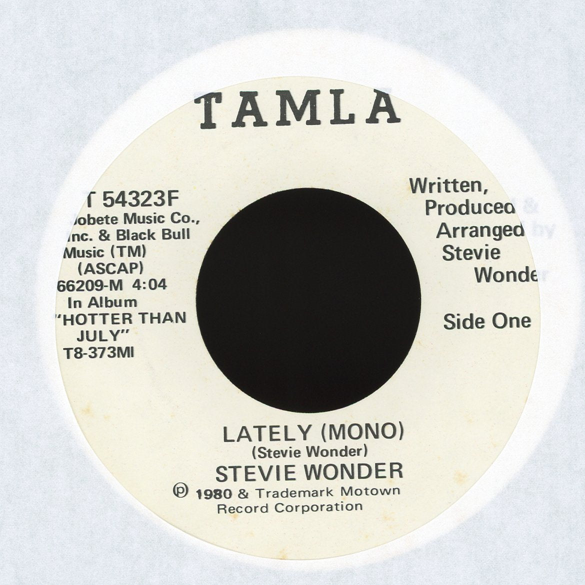 Stevie Wonder - Lately on Tamla Promo Soul 45