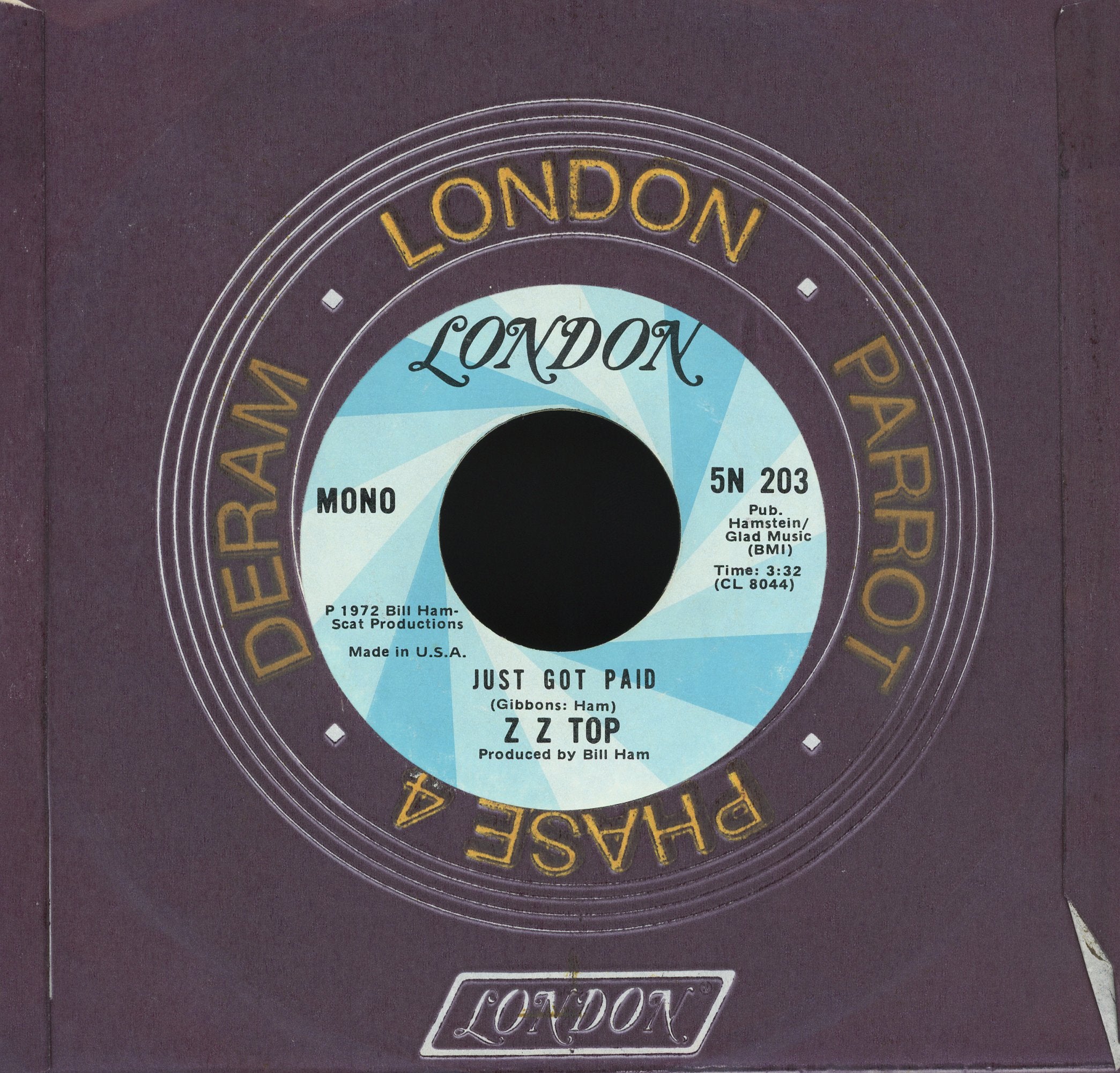 ZZ Top - La Grange / Just Got Paid on London Rock 45