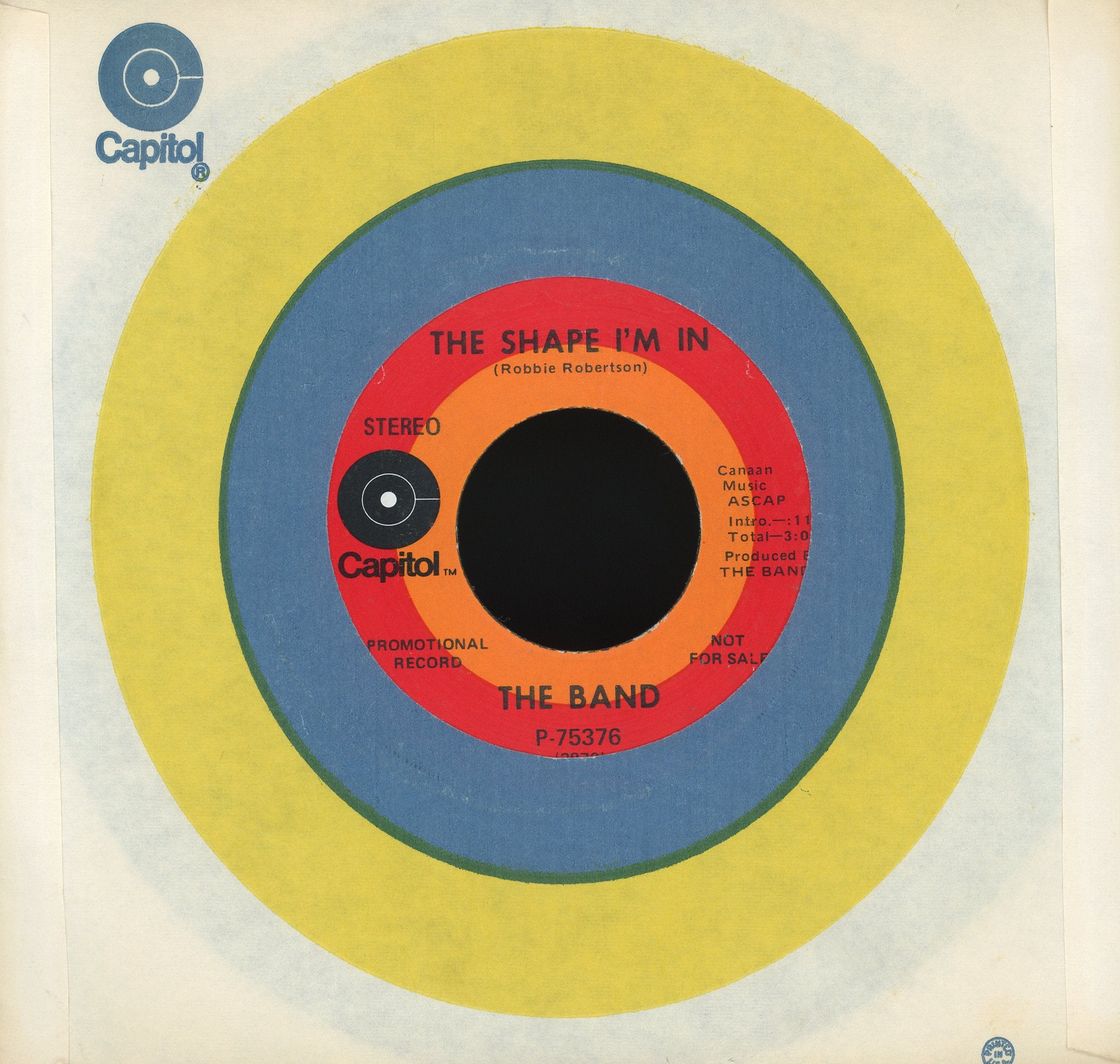 The Band - The Shape I'm In on Capitol Records Promo Rock 45
