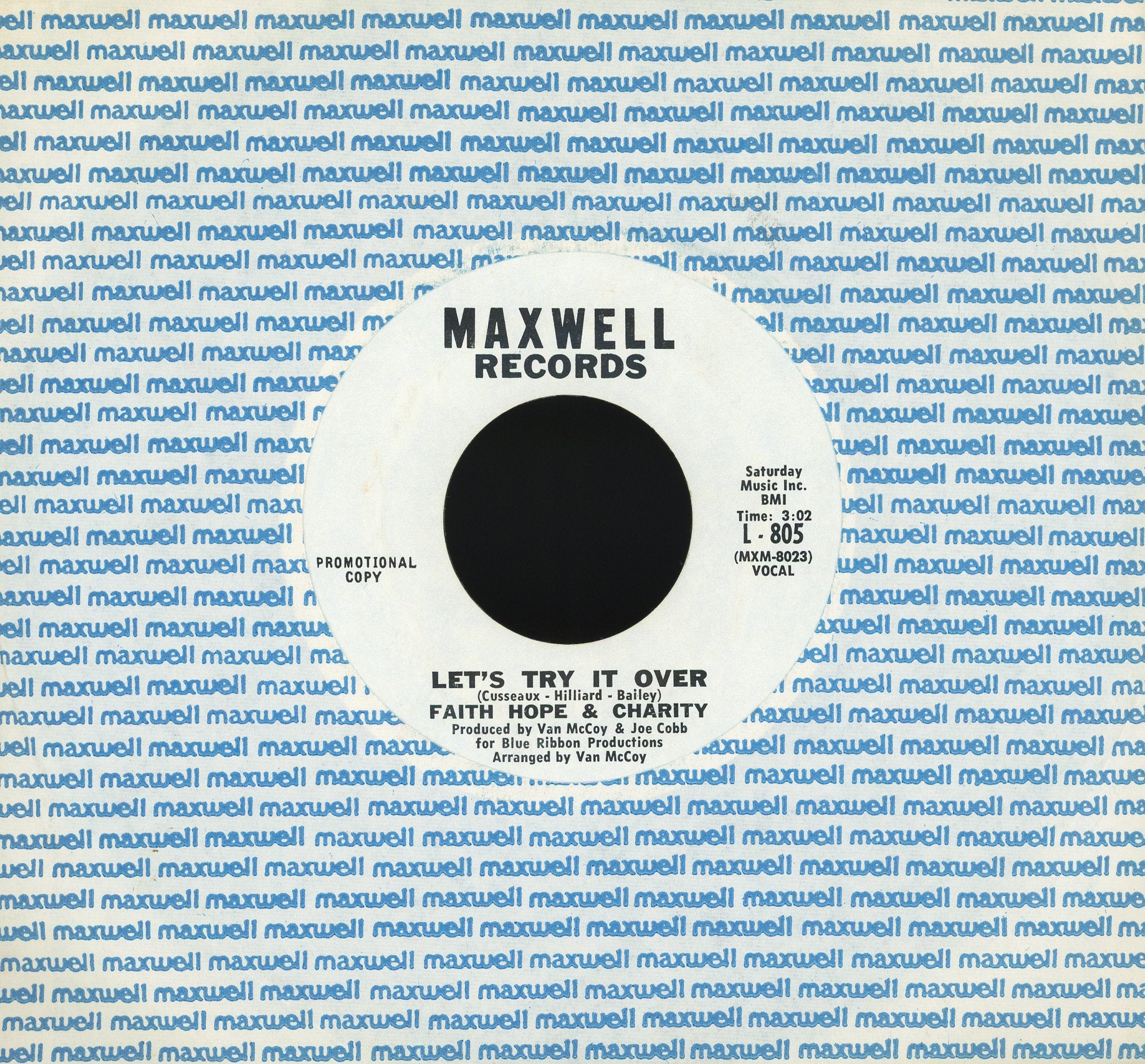Faith, Hope & Charity - Let's Try It Over / So Much Love on Maxwell Promo Soul 45
