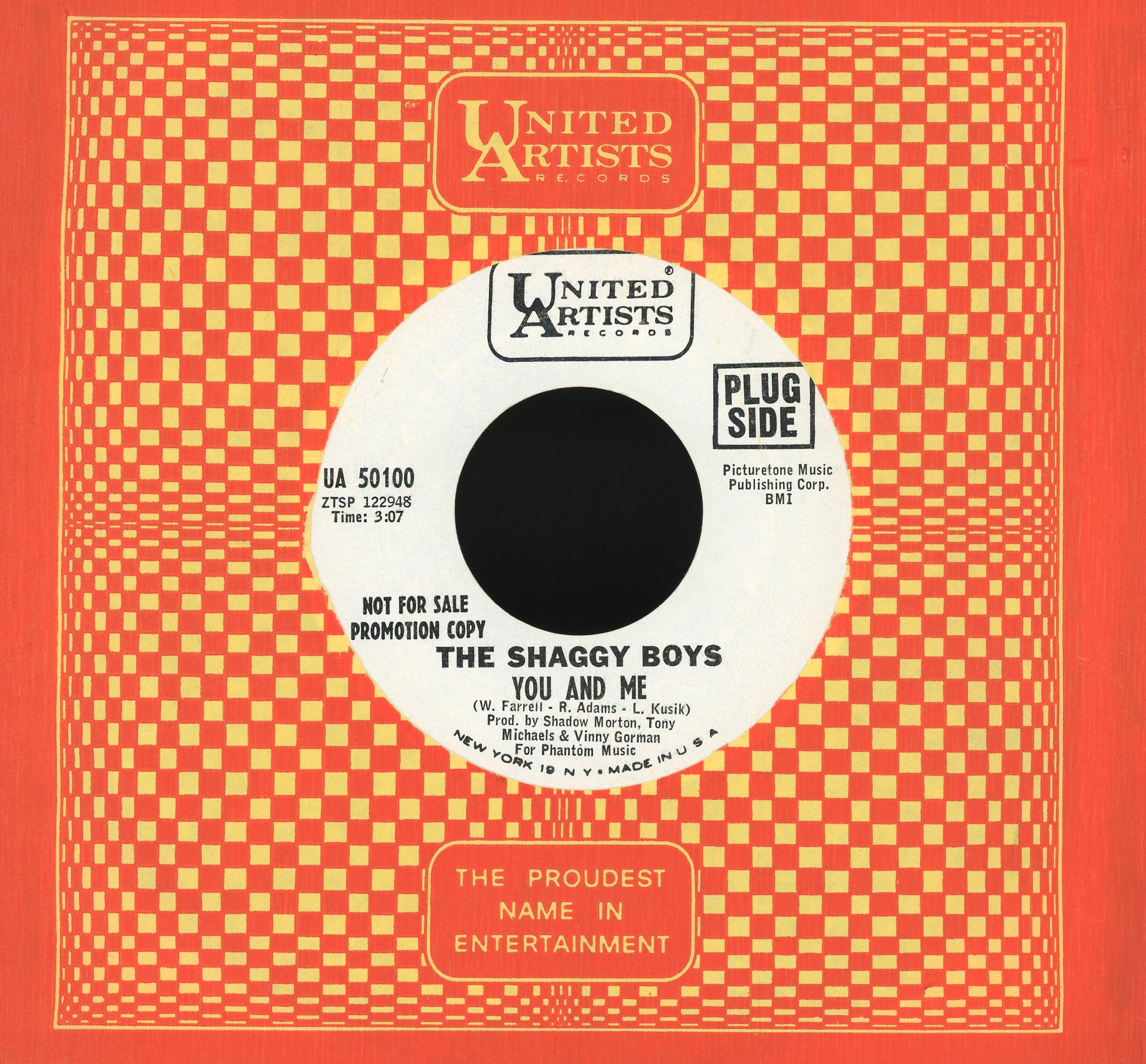 The Shaggy Boys - You And Me / Joy In The Morning on United Artists Records Promo Soul 45