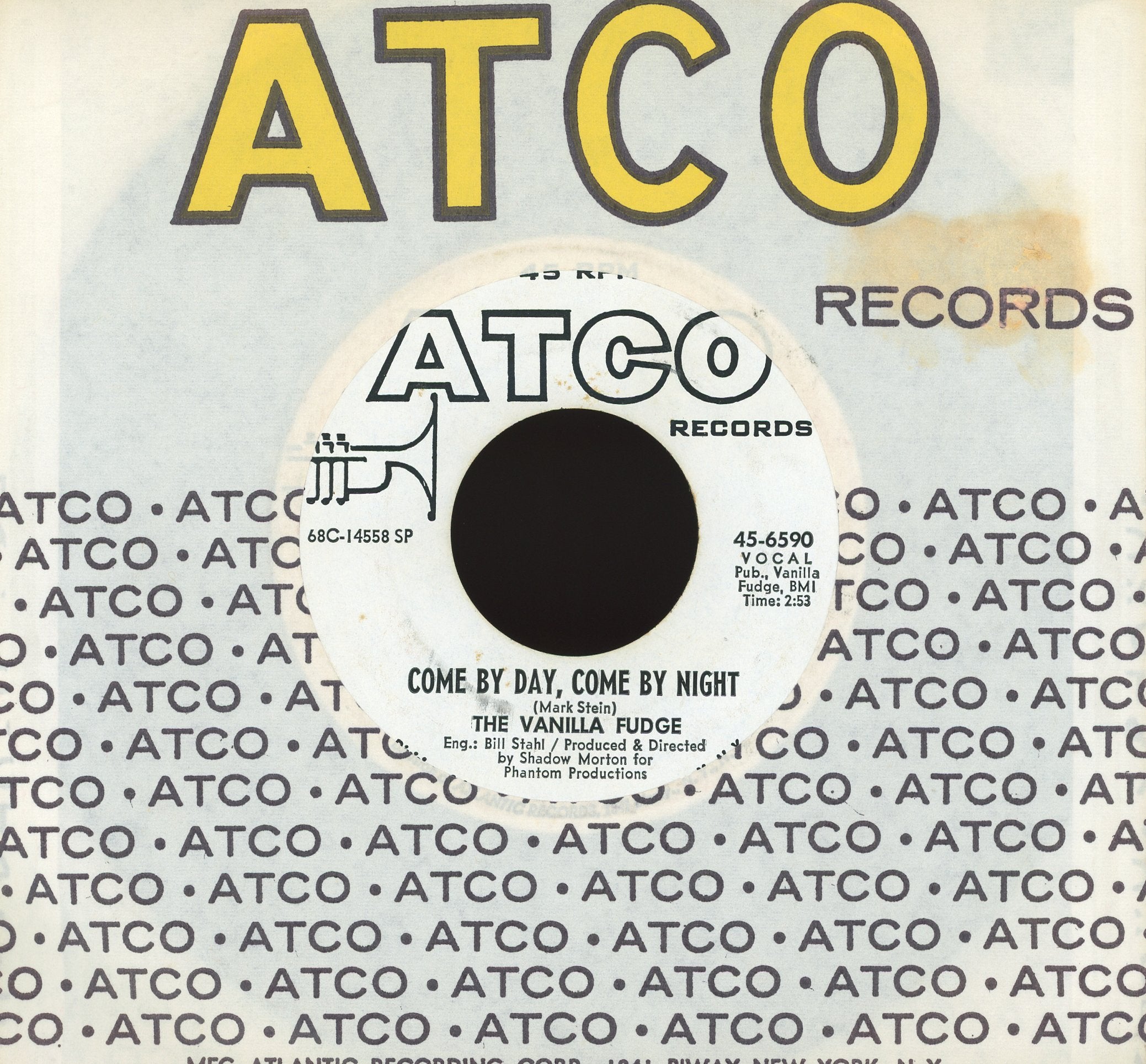 Vanilla Fudge - You Keep Me Hangin' On / Come By Day, Come By Night on ATCO Records Promo Rock 45