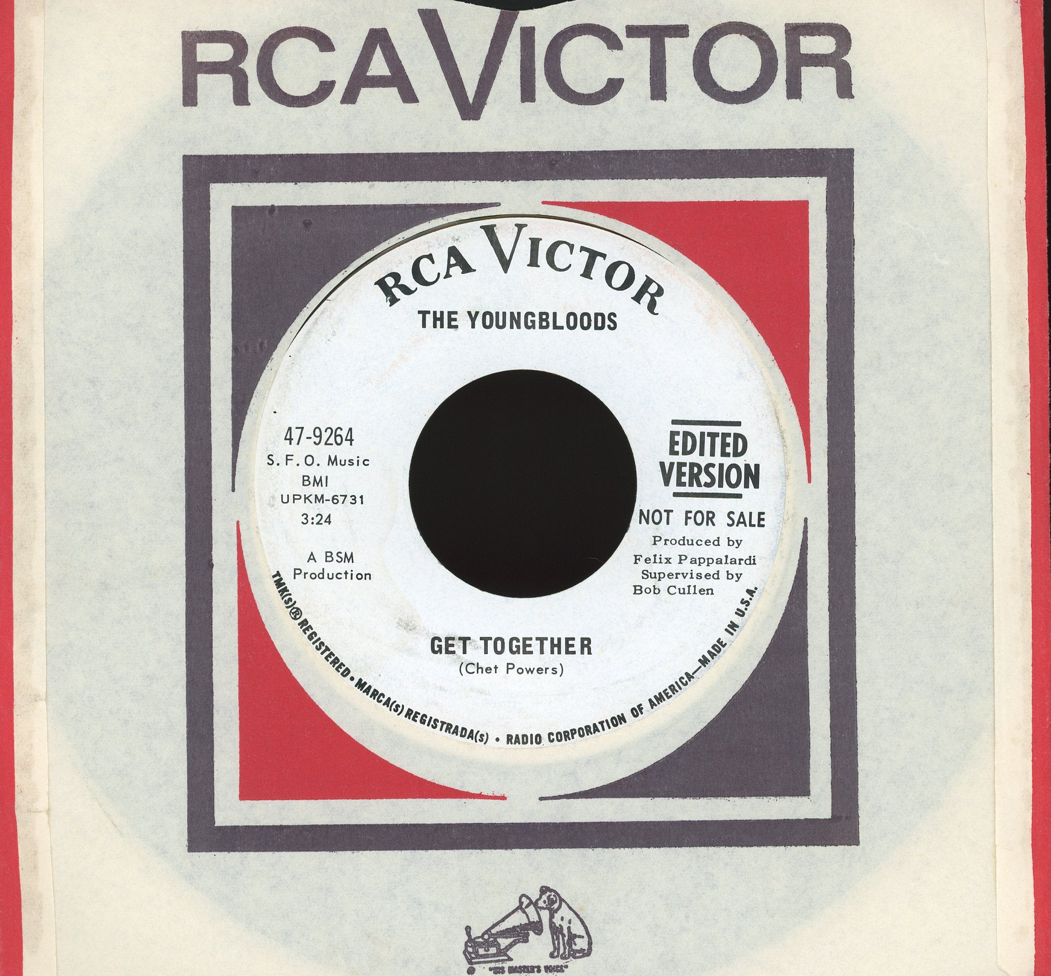 The Youngbloods - Get Together on RCA Victor Promo Rock 45