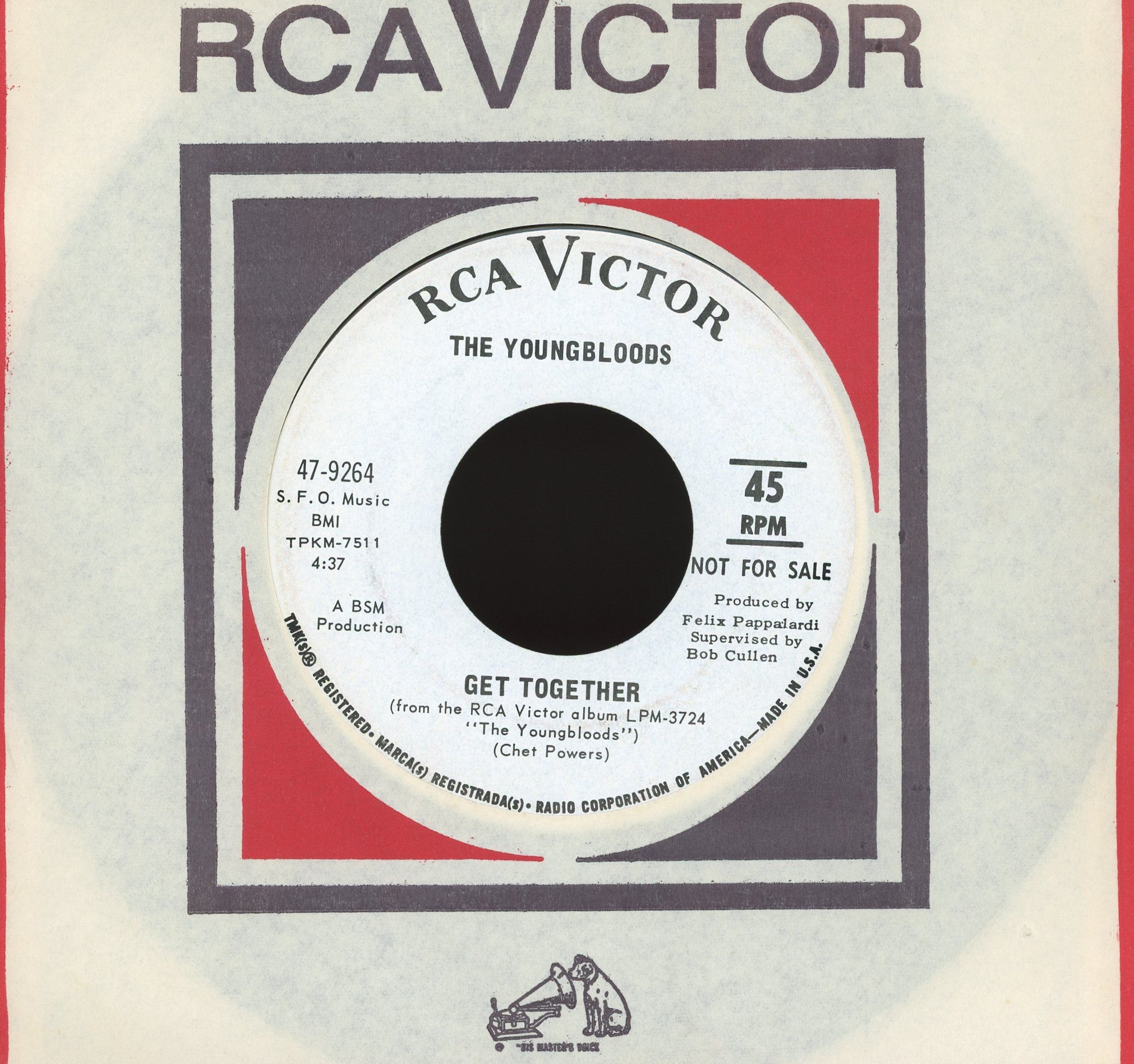 The Youngbloods - Get Together on RCA Victor Promo Rock 45