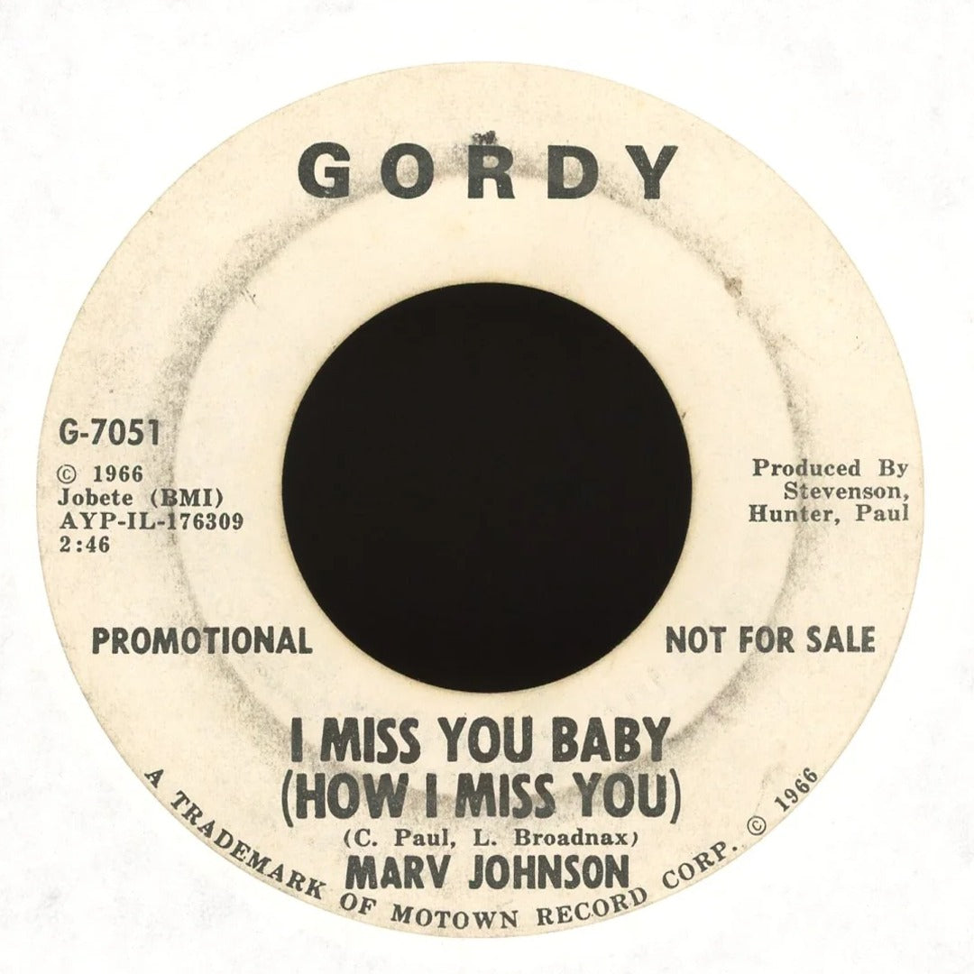 Marv Johnson - I Miss You Baby (How I Miss You) on Gordy - Promo Northern Soul 45