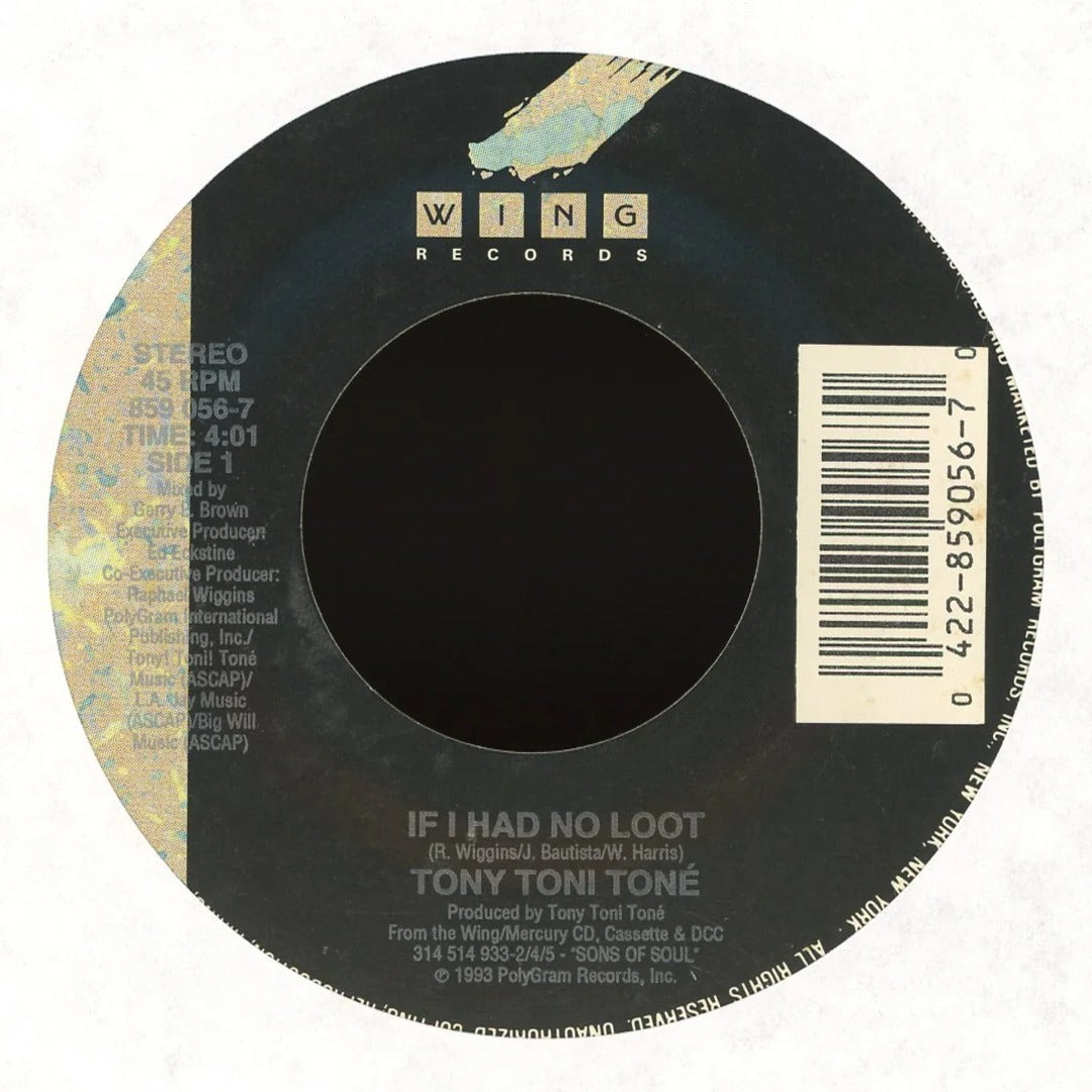 Tony! Toni! Toné! - If I Had No Loot / If I Had No Loot on Wing Records R&B 45