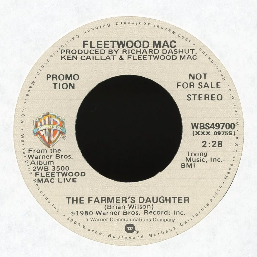 Fleetwood Mac - The Farmer's Daughter on Warner Bros. Records - Promo w/ Picture Sleeve Rock 45