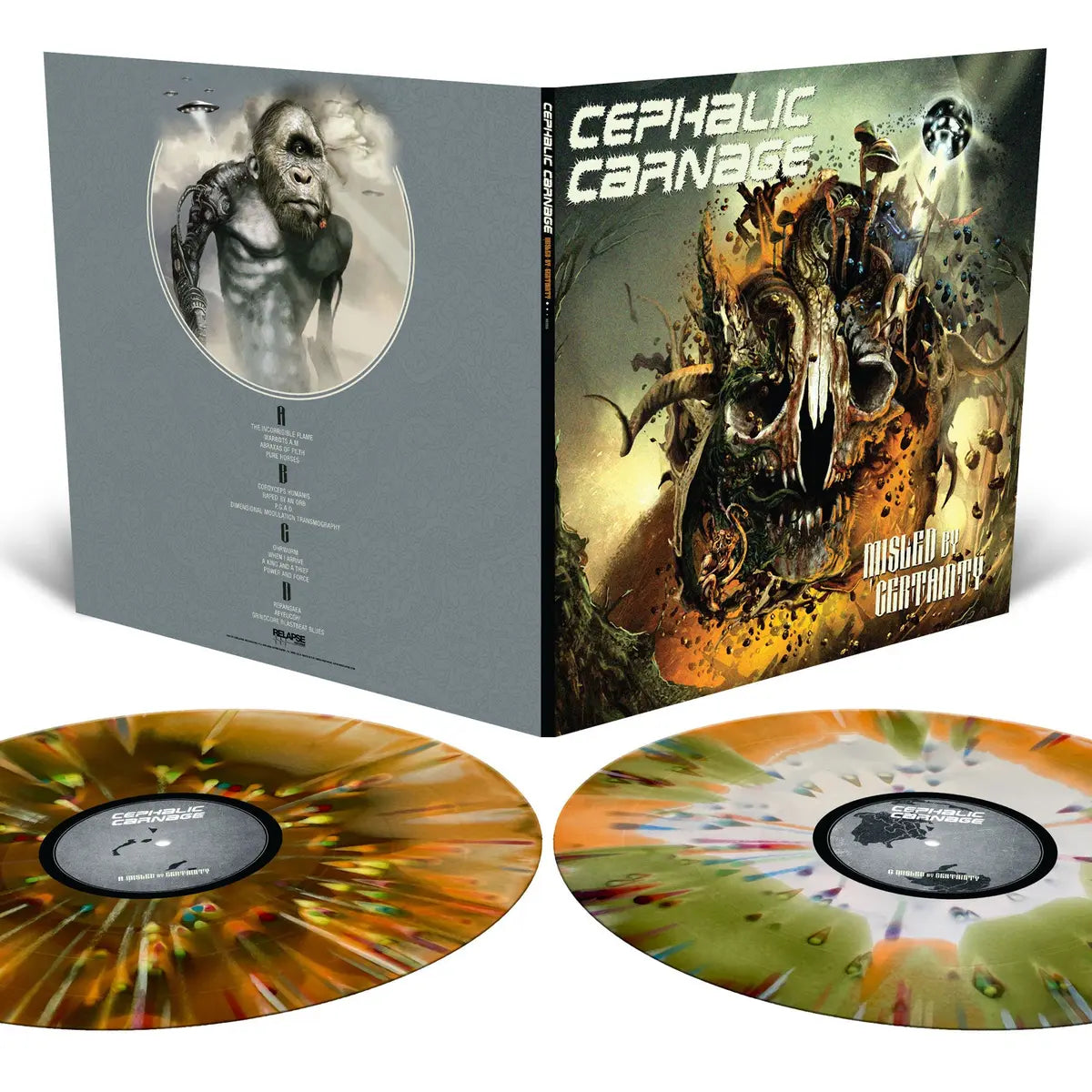 [PRE-ORDER] Cephalic Carnage - Misled By Certainty [Tri-Colour Merge with Splatter Vinyl] [Release Date: 10/17/2025]