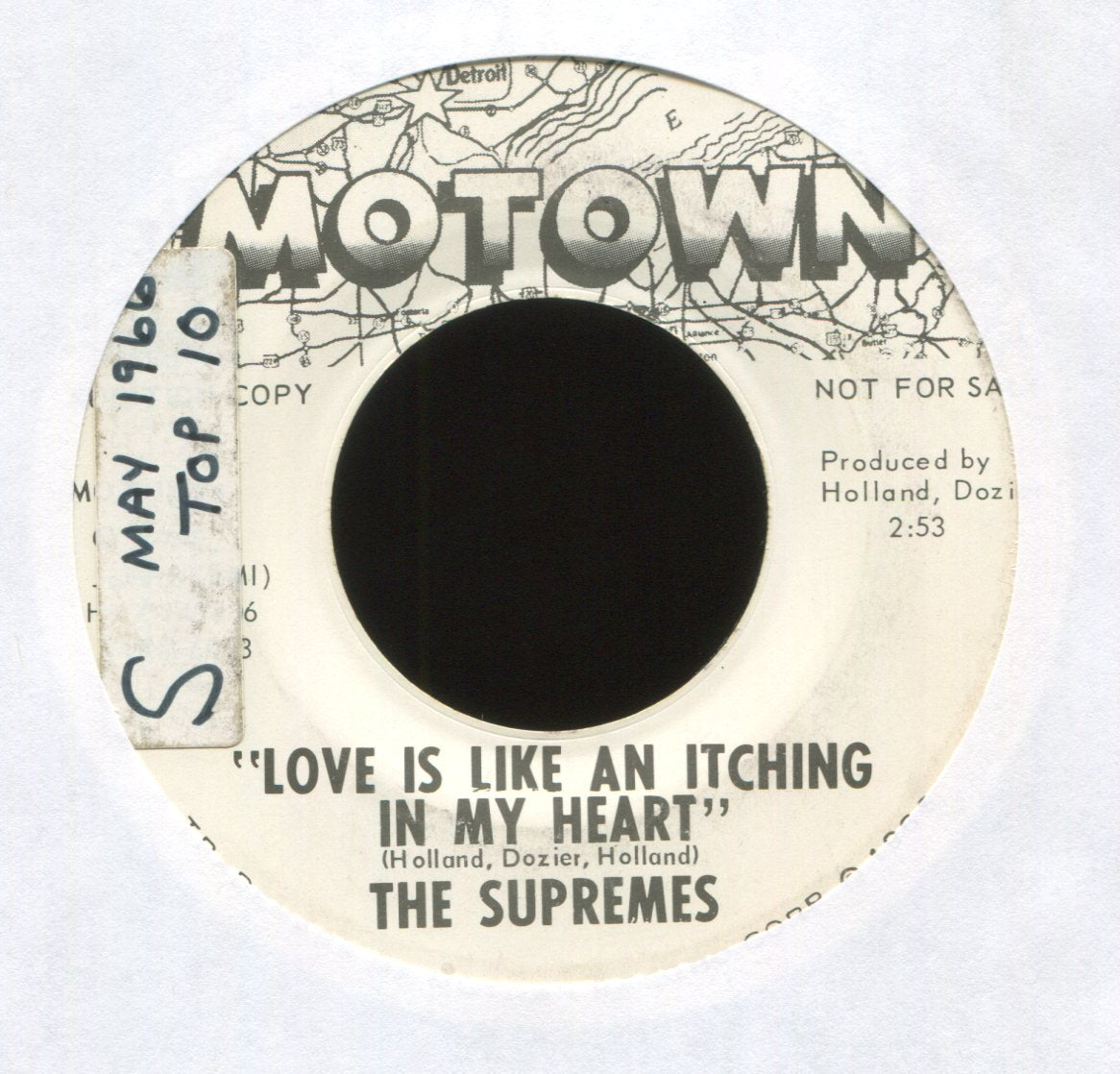 The Supremes - Love Is Like An Itching In My Heart on Motown Promo Northern Soul 45