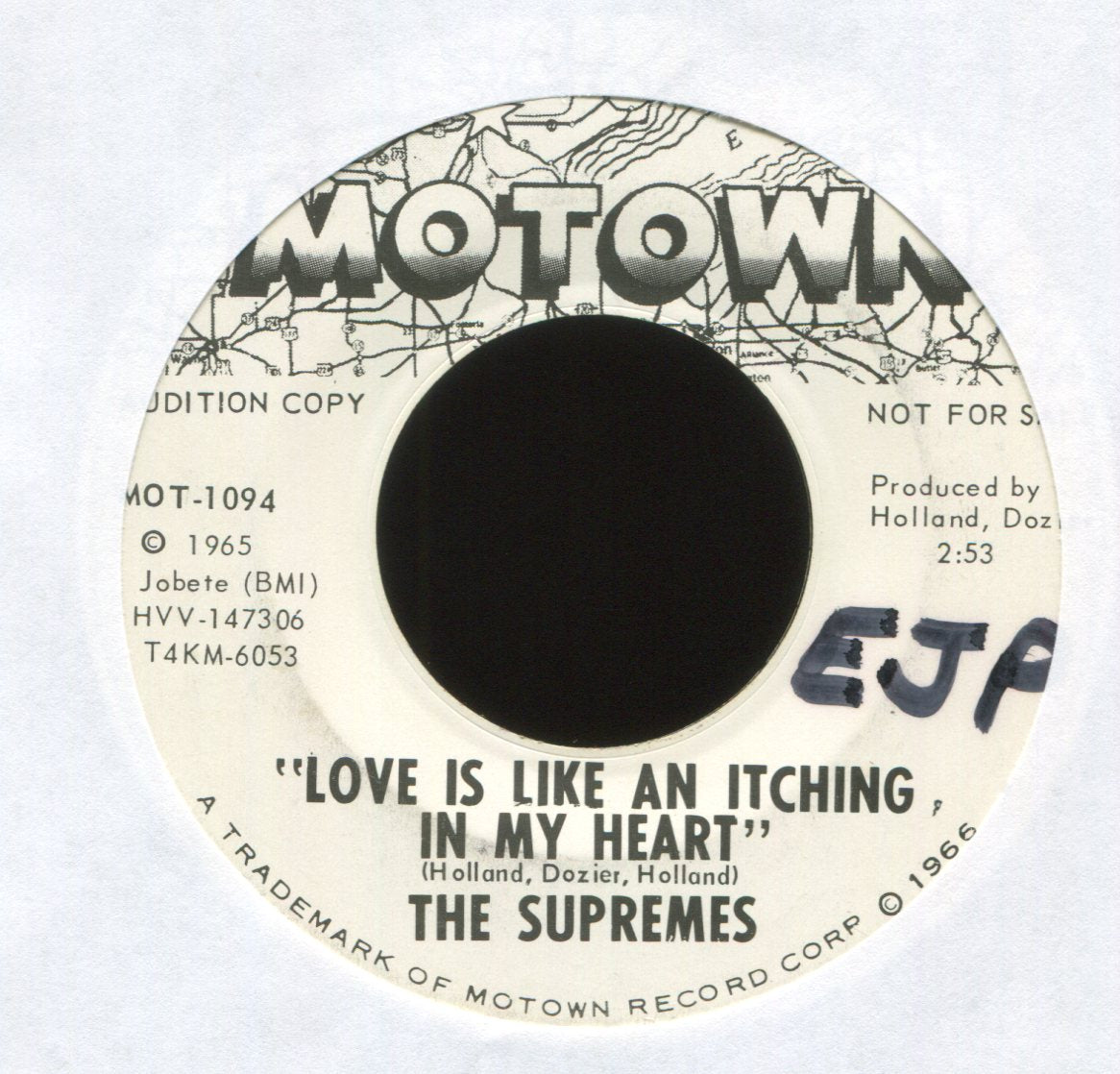 The Supremes - Love Is Like An Itching In My Heart on Motown Promo Northern Soul 45