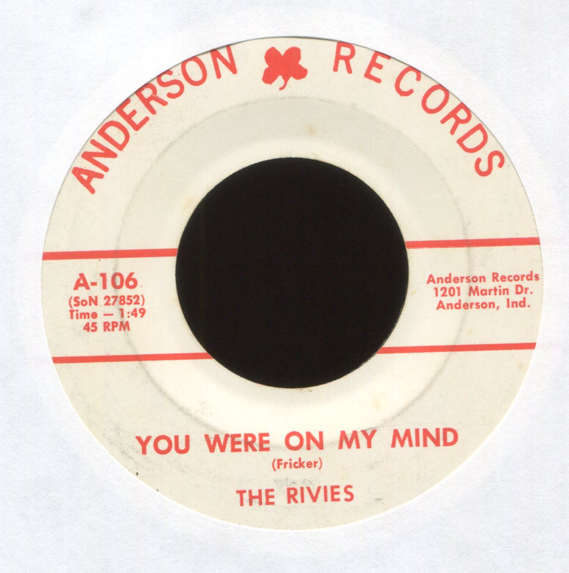 The Rivies - You Know What I Like on Anderson Instro Rockabilly Surf 45