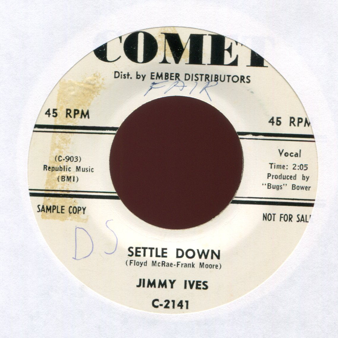 Jimmy Ives - My Fumbling Heart on Comet Promo R&B Doo Wop 45