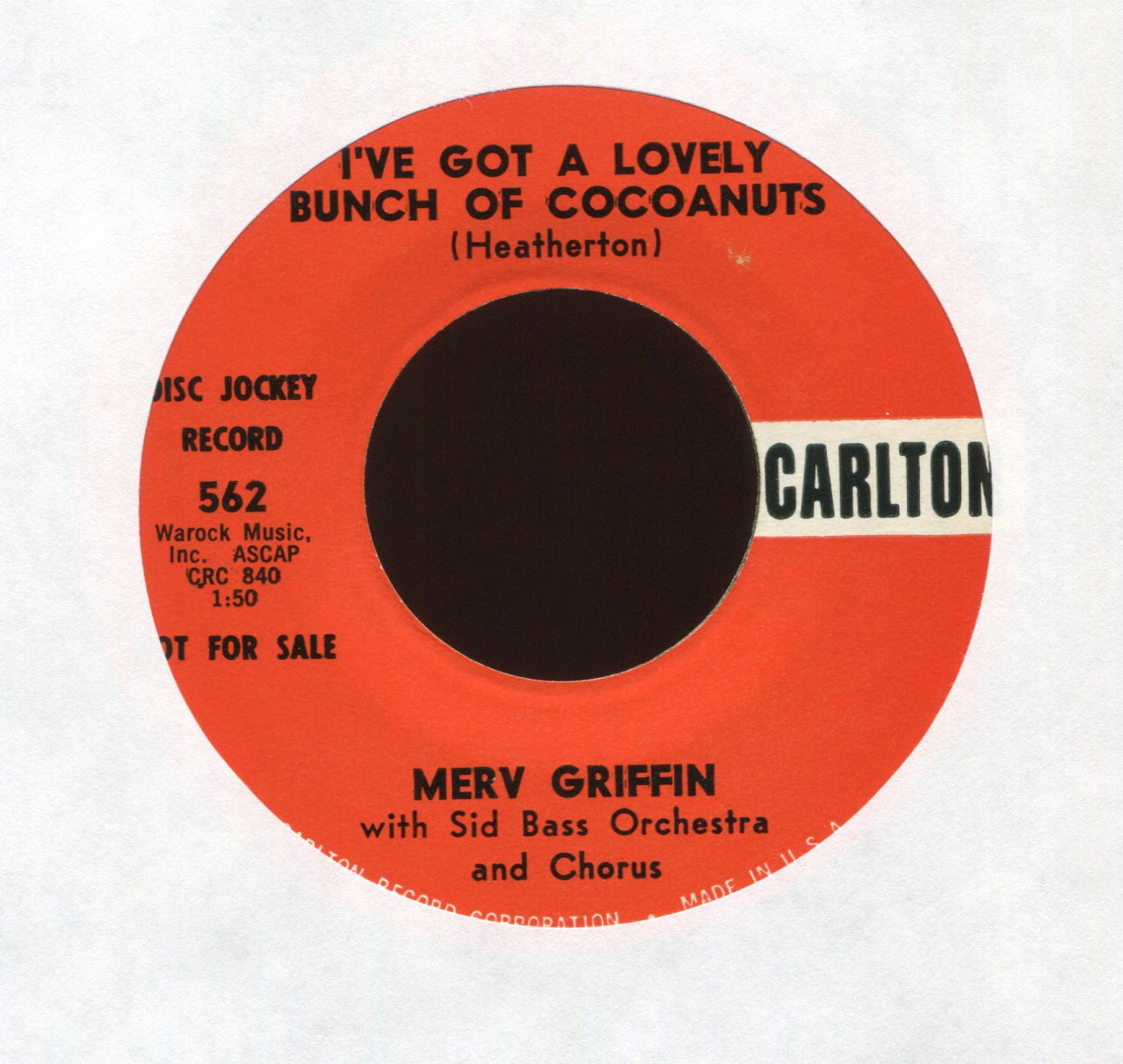 Merv Griffin - Screamin' Meemies From Planet "X" on Carlton Halloween Horror Popcorn 45