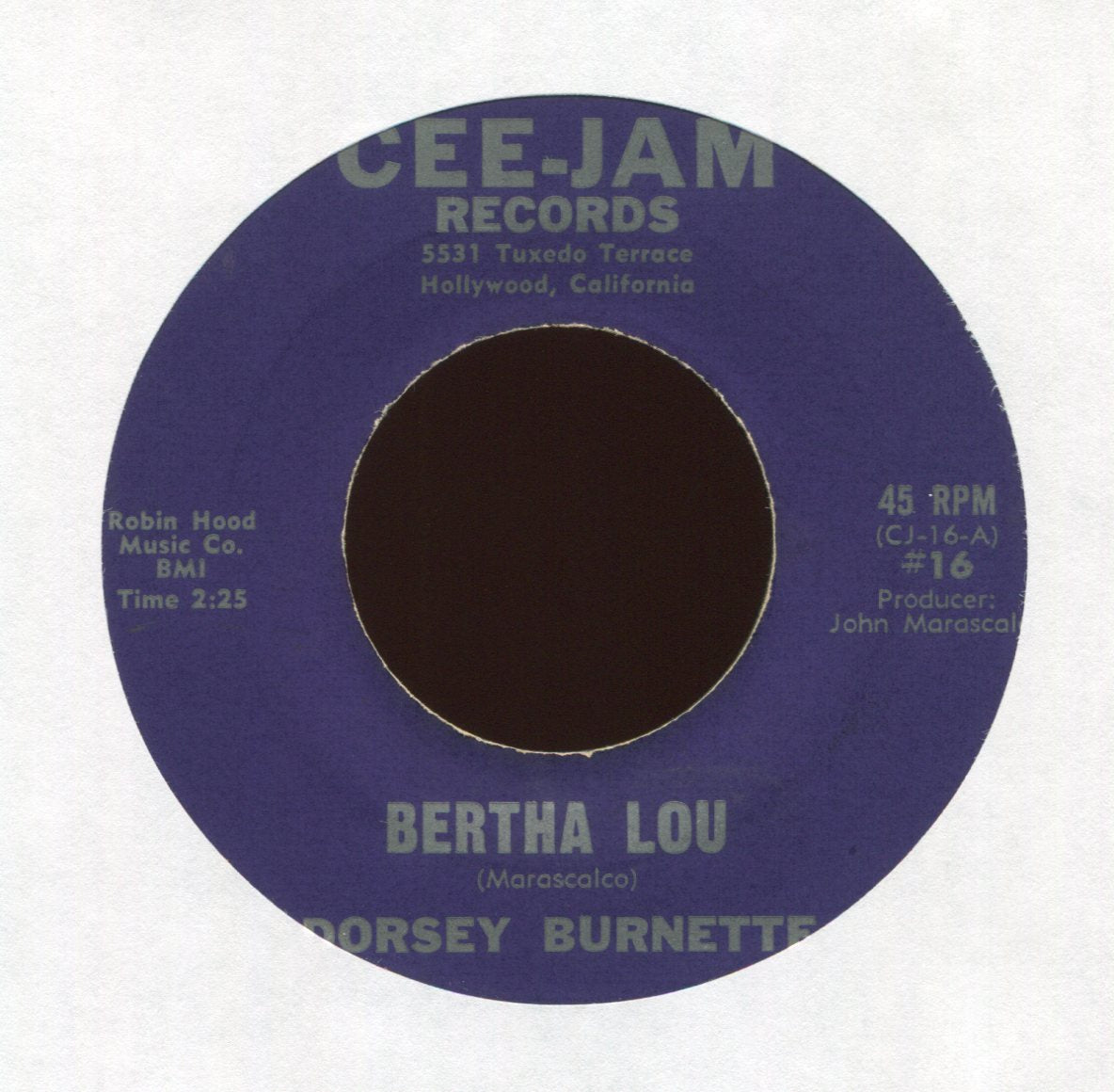 Dorsey Burnette - Bertha Lou on Cee-Jam Rockabilly 45