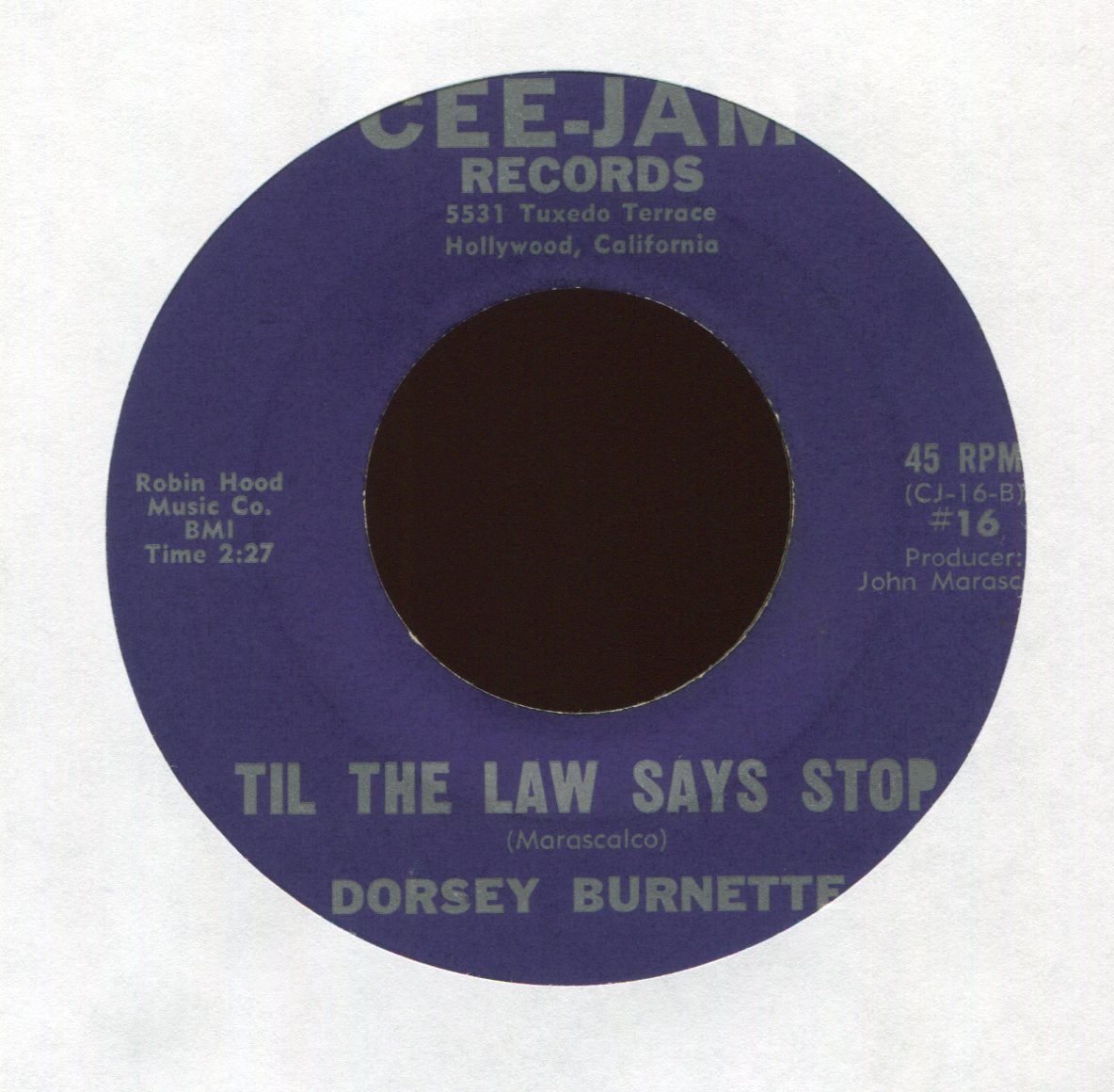 Dorsey Burnette - Bertha Lou on Cee-Jam Rockabilly 45